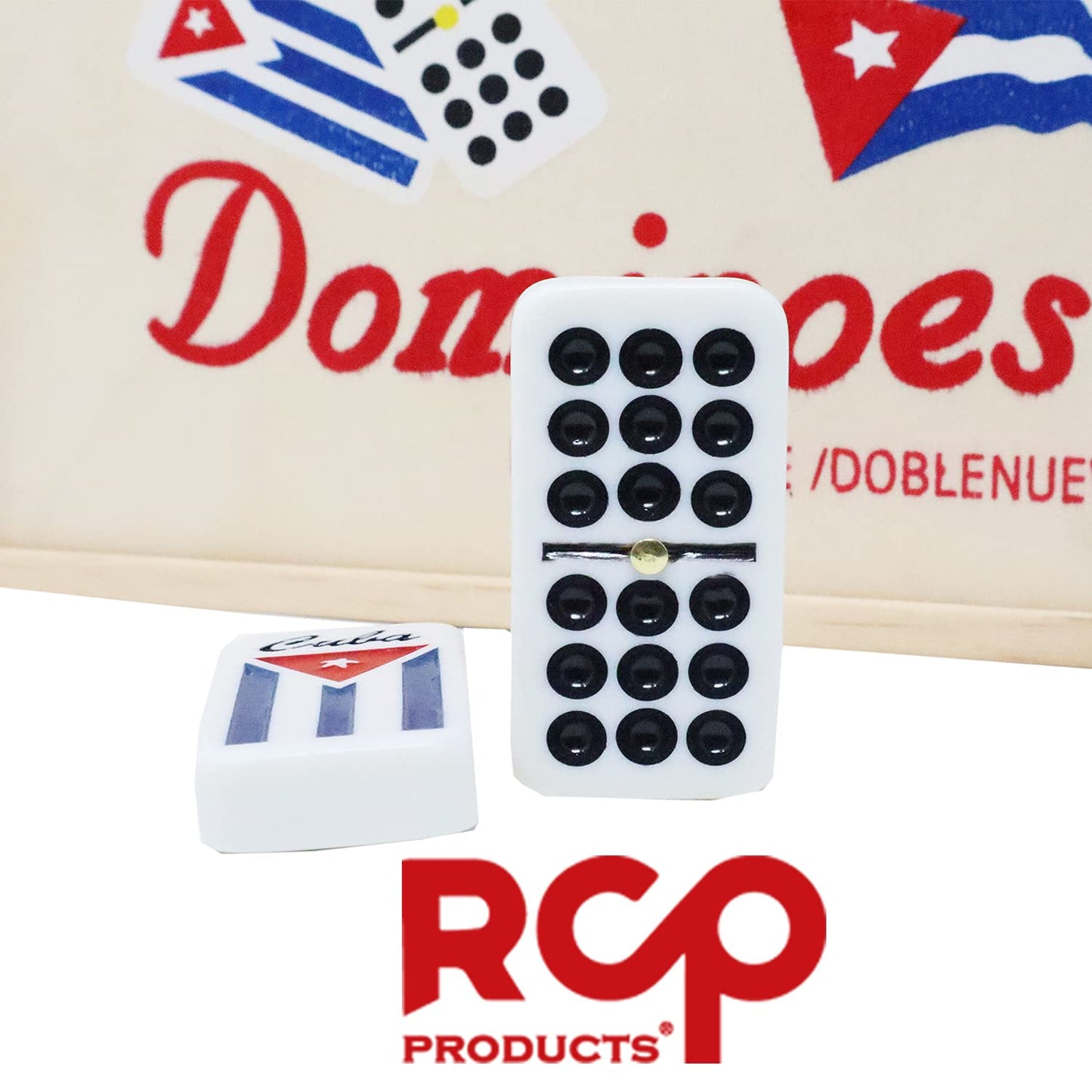 RCP PRODUCTS Dominos Set for Adults – Double Nine Dominoes (55 Tiles) with Metal Spinner | Travel & Home Board Game