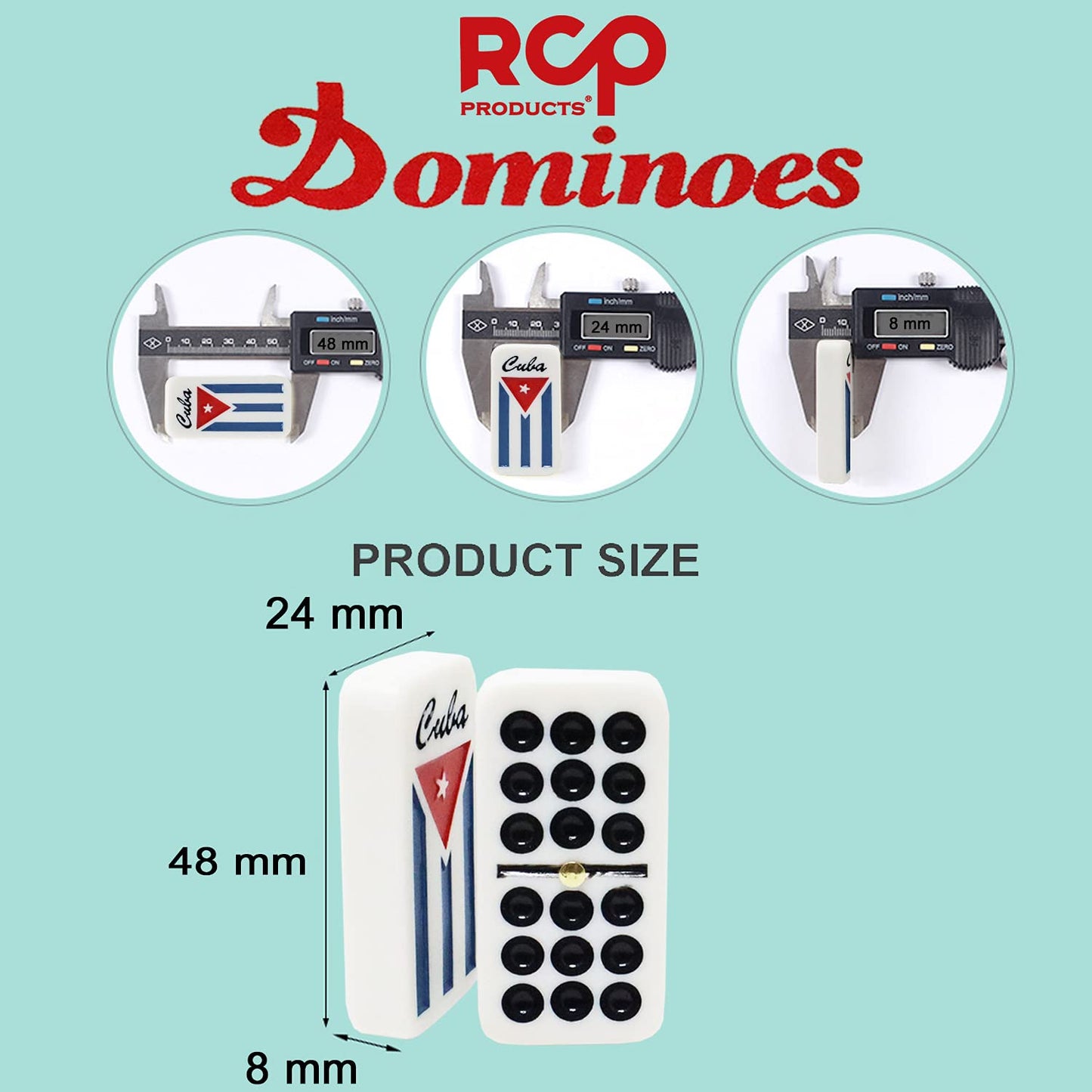 RCP PRODUCTS Dominos Set for Adults – Double Nine Dominoes (55 Tiles) with Metal Spinner | Travel & Home Board Game