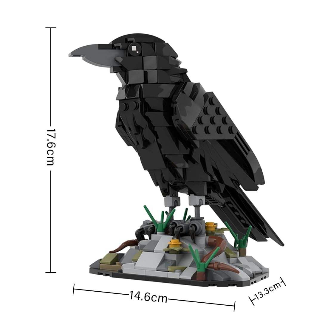 RCTRORCARY Raven Bird Building Set — Mechanical MOC for Adults, Desk Decor