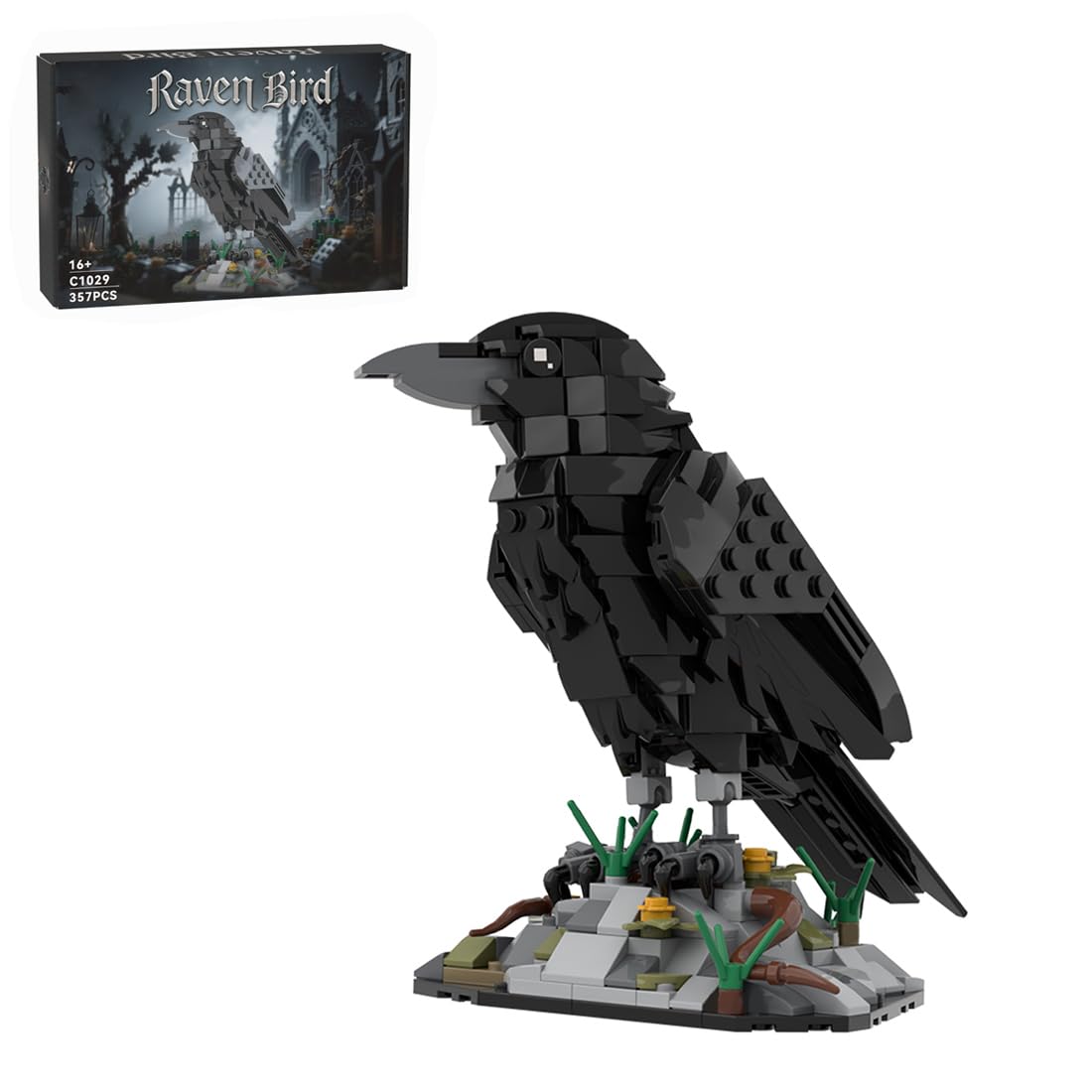 RCTRORCARY Raven Bird Building Set — Mechanical MOC for Adults, Desk Decor