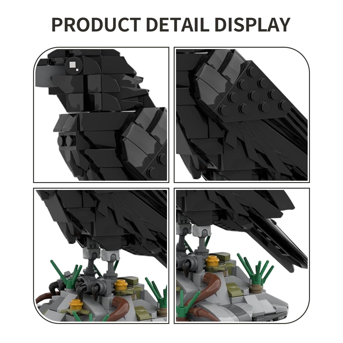 RCTRORCARY Raven Bird Building Set — Mechanical MOC for Adults, Desk Decor