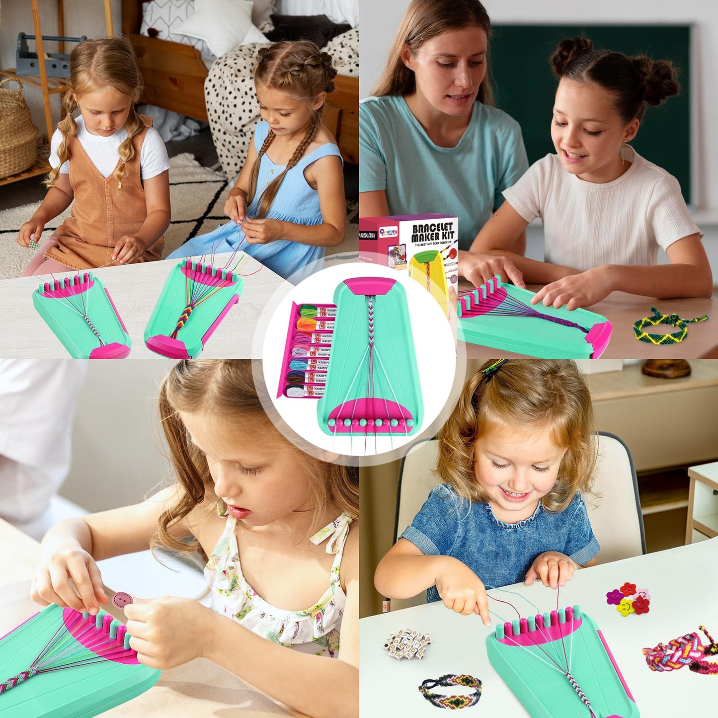 Rdfmy Friendship Bracelet Making Kit for Girls – Creative DIY Bracelet Kit for Kids 8-12 (Green)