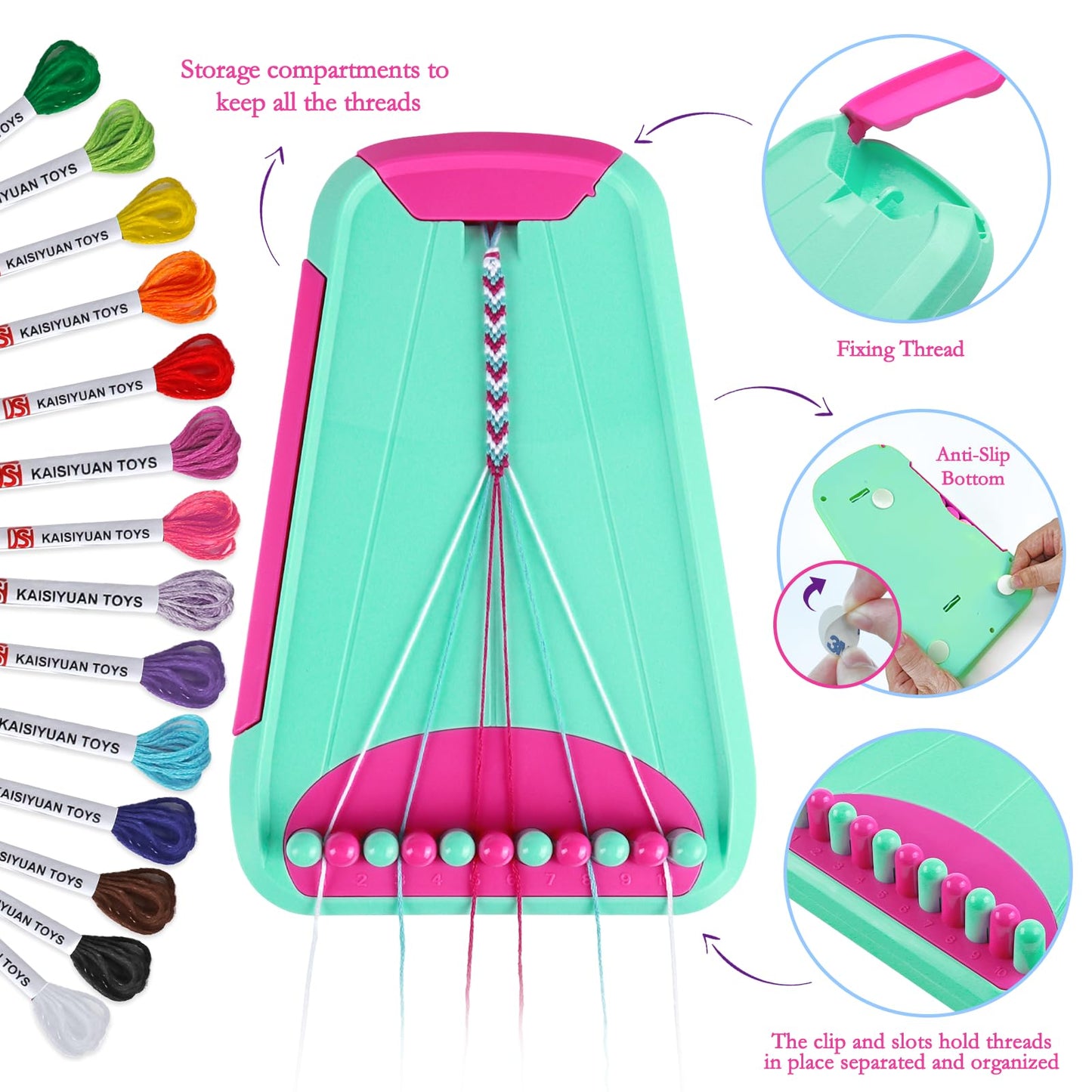 Rdfmy Friendship Bracelet Making Kit for Girls – Creative DIY Bracelet Kit for Kids 8-12 (Green)