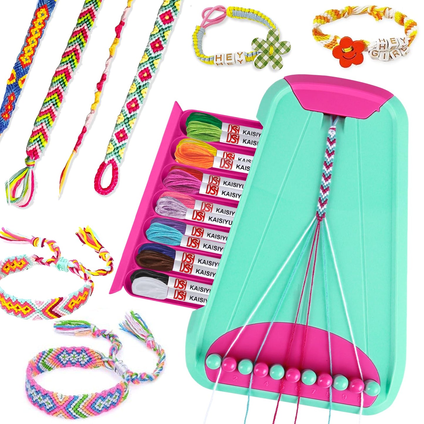Rdfmy Friendship Bracelet Making Kit for Girls – Creative DIY Bracelet Kit for Kids 8-12 (Green)
