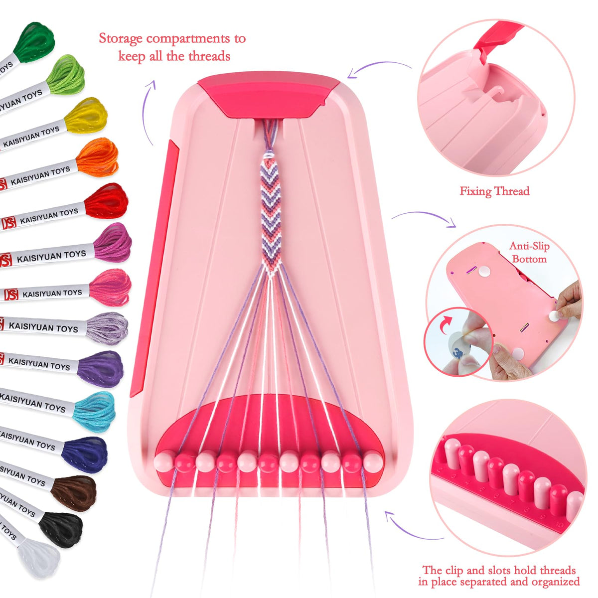 Rdfmy Friendship Bracelet Making Kit for Girls | Creative Arts & Crafts Kit for Kids 8-12