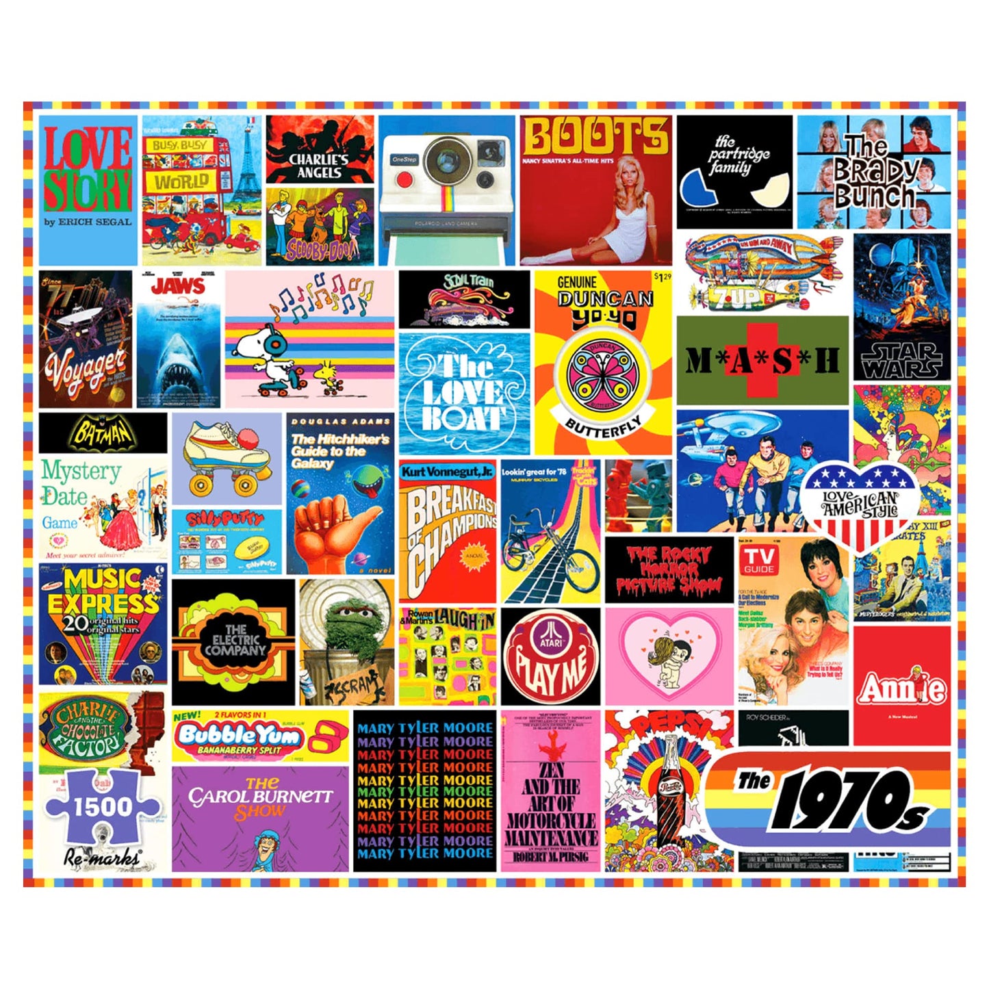 Re-Marks 1970s Pop Culture Puzzle – 1500 Pieces for All Ages | Made in USA
