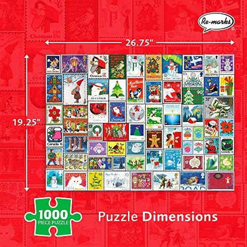 Re-Marks 1000-Piece Christmas Collage Puzzle – Berry, 26.75 x 19.25 in | All Ages