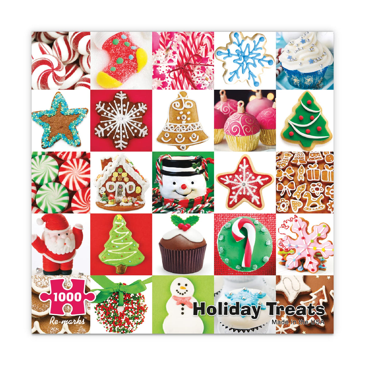 Re-Marks Holiday Treats Puzzle – 1000-Piece Christmas Collage for All Ages