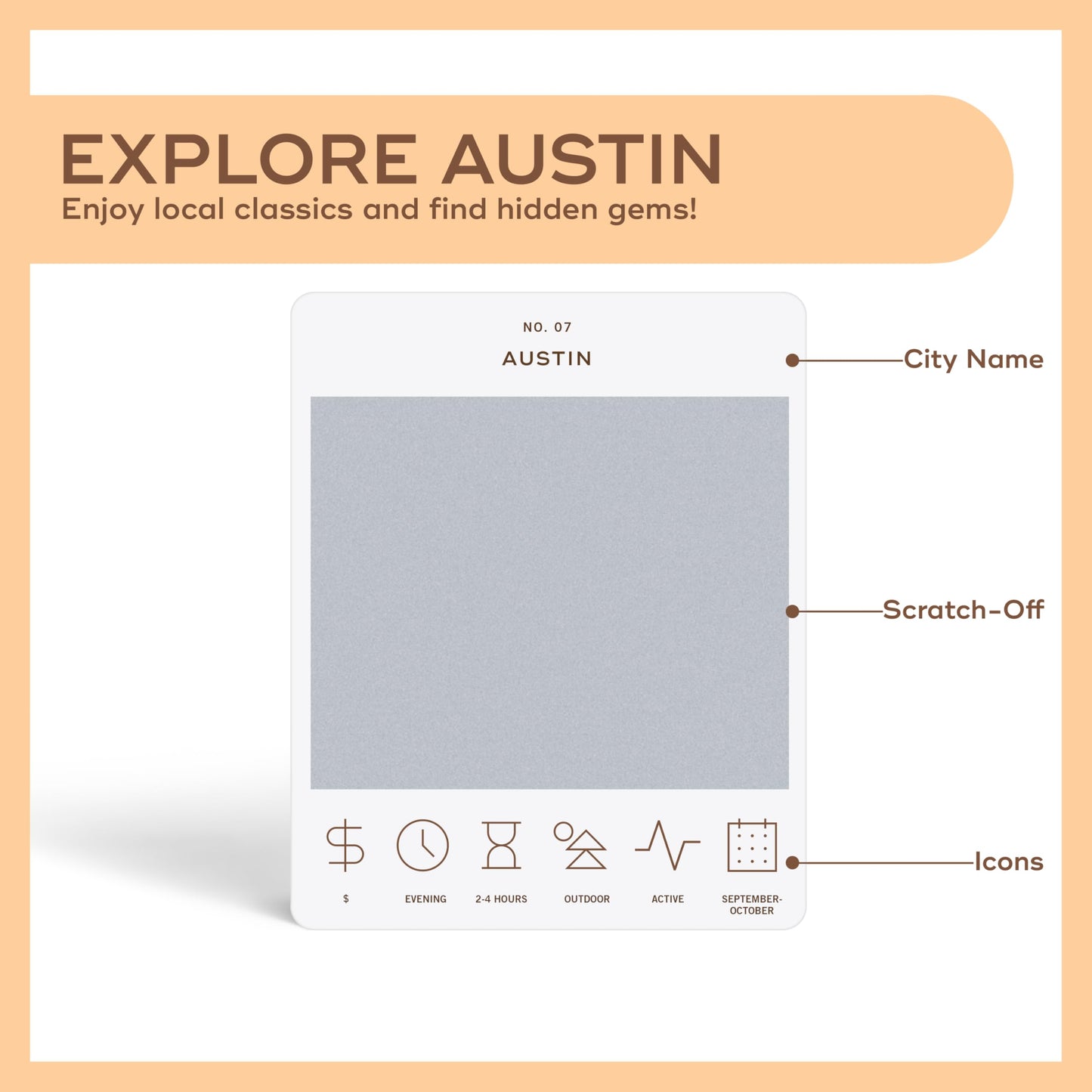 Reach International Outfitters Austin Adventure Bucket List – 50 Scratch-Off Cards