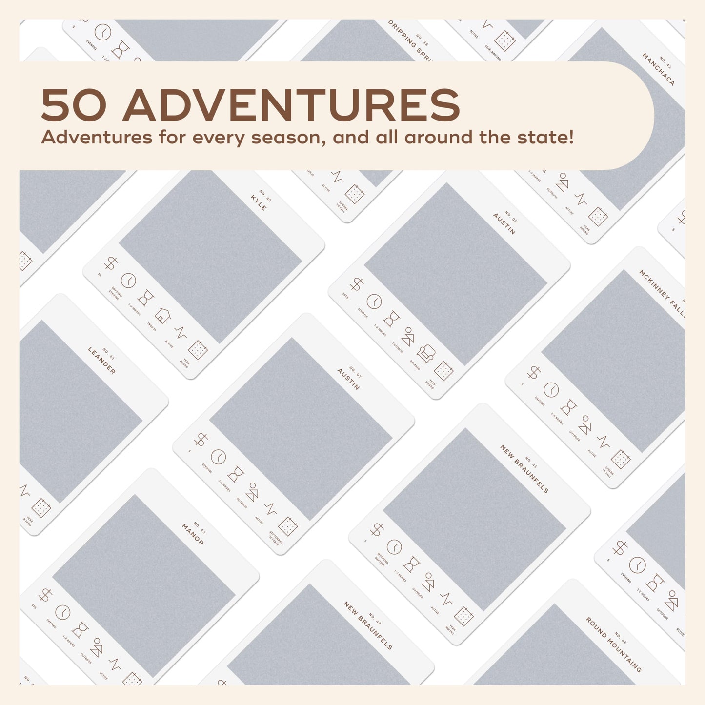 Reach International Outfitters Austin Adventure Bucket List – 50 Scratch-Off Cards
