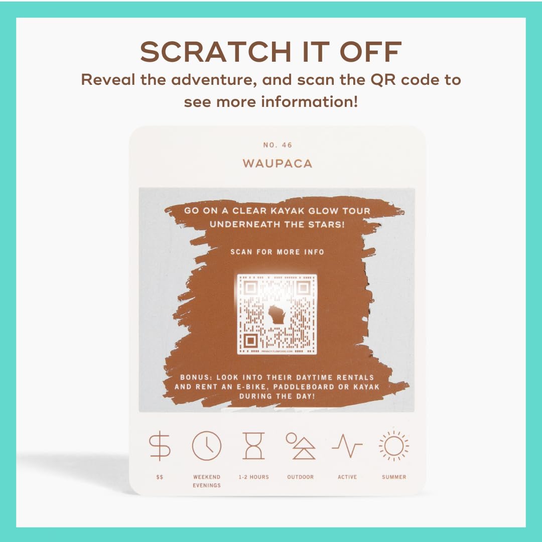 Reach International Outfitters Wisconsin Adventure Bucket List — 50 Scratch-Off Cards for Outdoor Activities & Road Trips