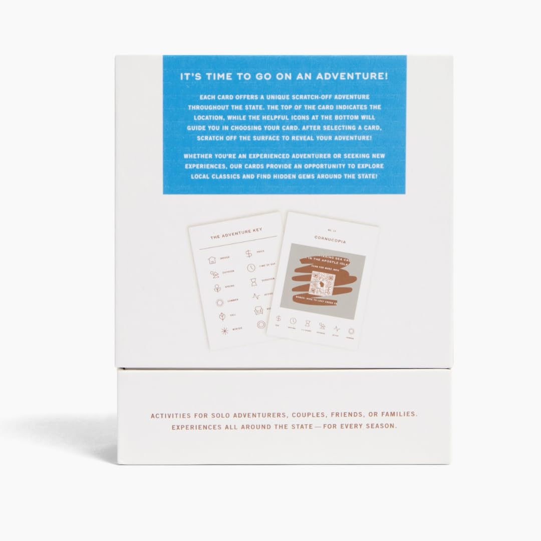 Reach International Outfitters Wisconsin Adventure Bucket List — 50 Scratch-Off Cards for Outdoor Activities & Road Trips