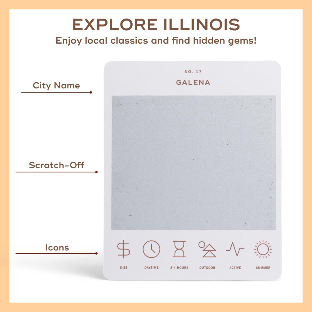 Reach International Outfitters: Illinois Adventure Bucket List – 50 Scratch-Off Cards for Outdoor and Road Trips