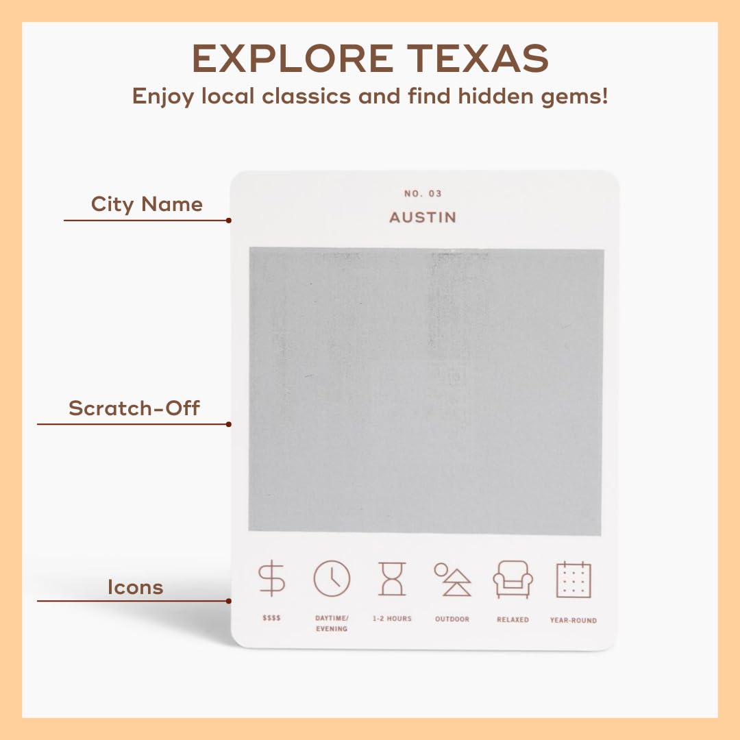 Reach International Outfitters Texas Adventure Bucket List: 50 Scratch-Off Cards for Texas Activities & Road Trips