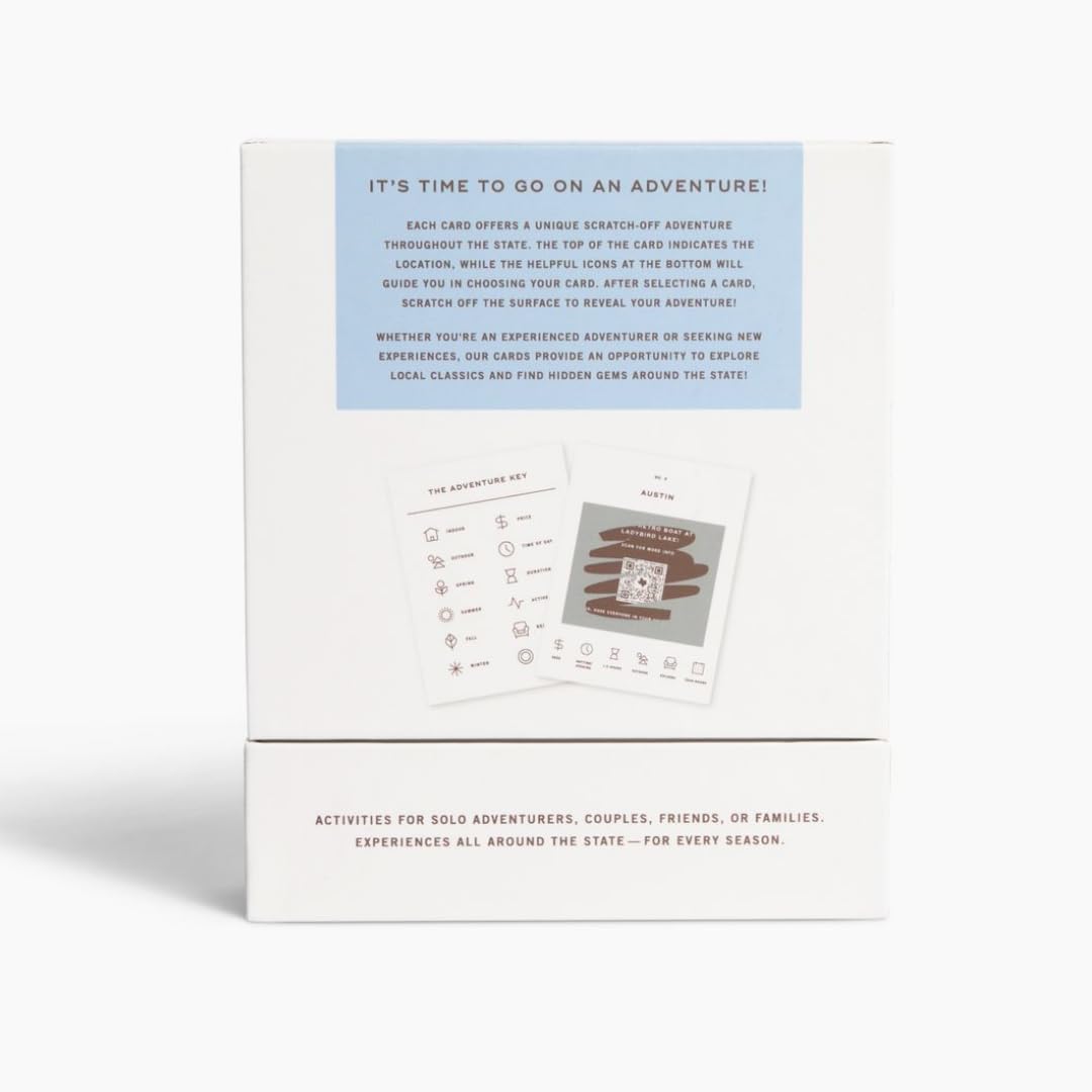 Reach International Outfitters Texas Adventure Bucket List: 50 Scratch-Off Cards for Texas Activities & Road Trips