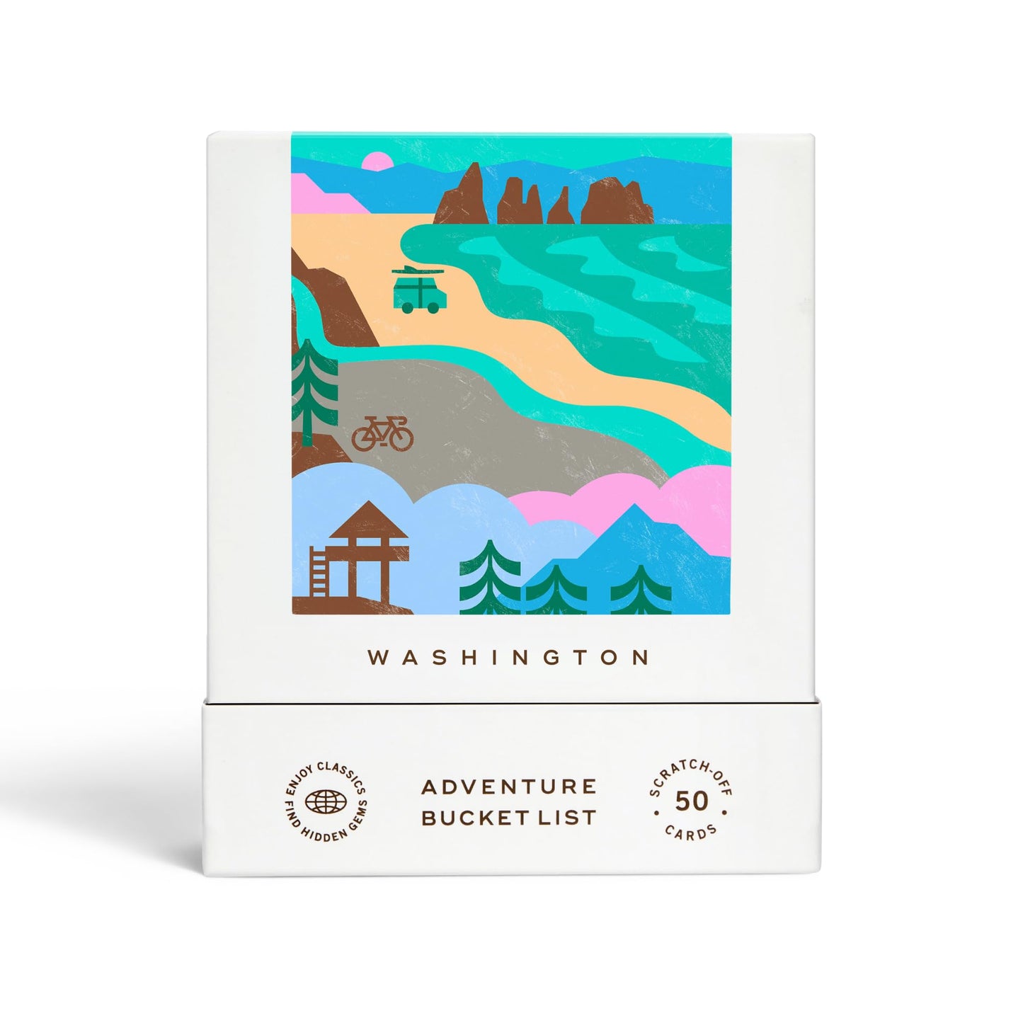 Reach International Outfitters Washington Adventure Bucket List – 50 Scratch-Off Cards for Outdoor Activities & Road Trips