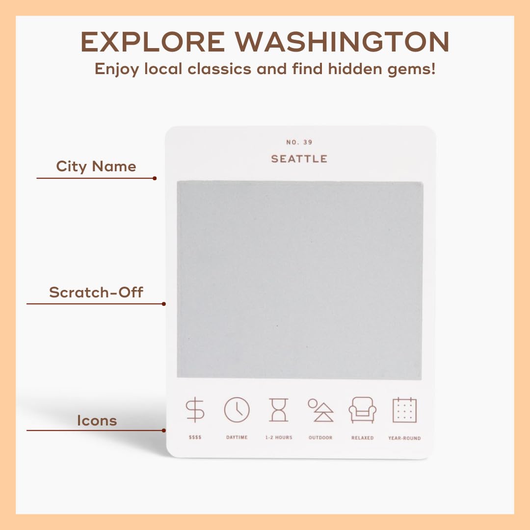 Reach International Outfitters Washington Adventure Bucket List – 50 Scratch-Off Cards for Outdoor Activities & Road Trips