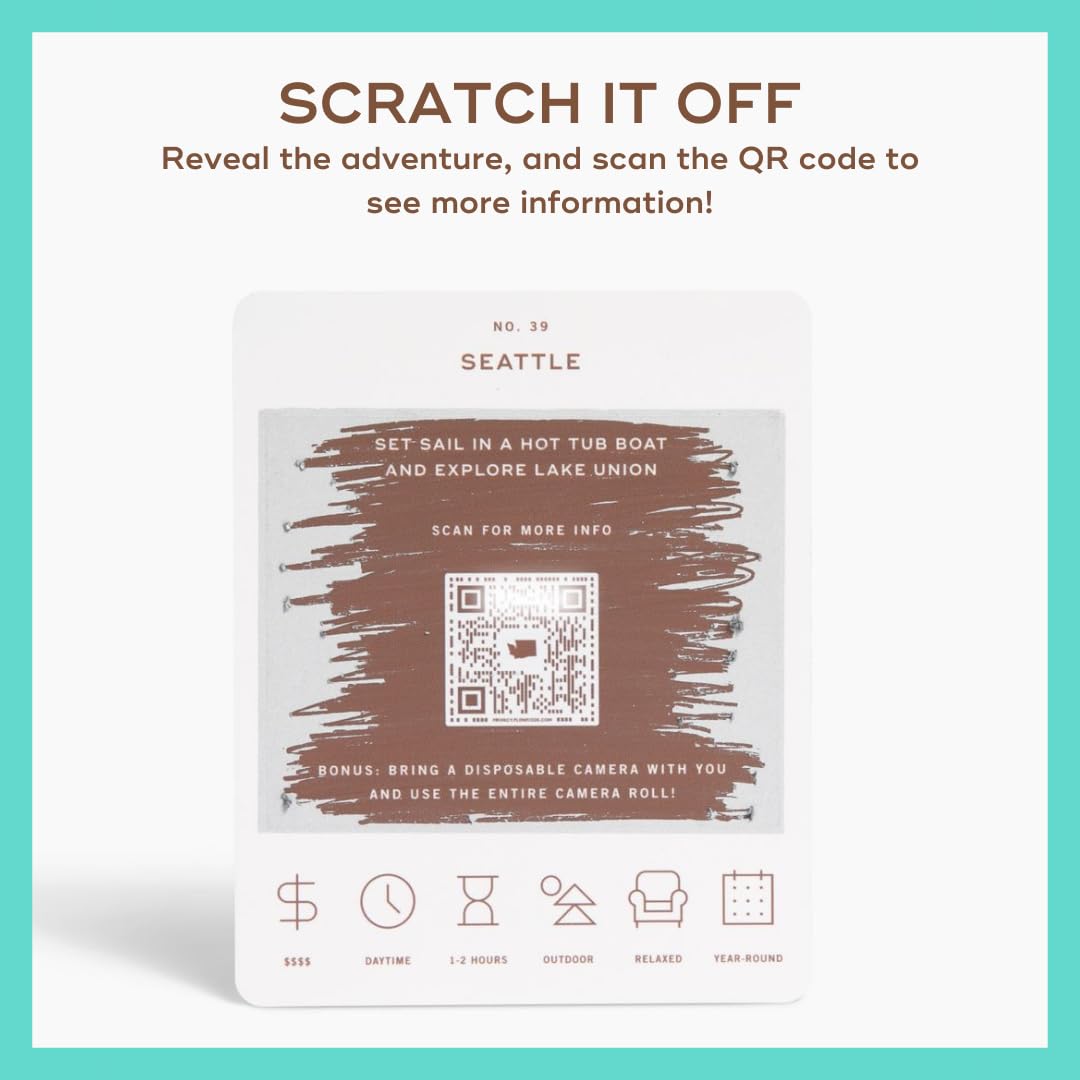 Reach International Outfitters Washington Adventure Bucket List – 50 Scratch-Off Cards for Outdoor Activities & Road Trips