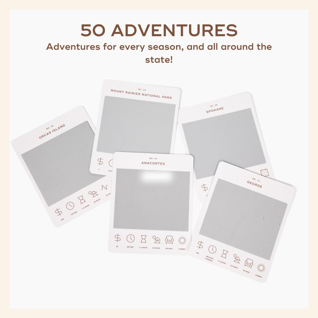 Reach International Outfitters Washington Adventure Bucket List – 50 Scratch-Off Cards for Outdoor Activities & Road Trips