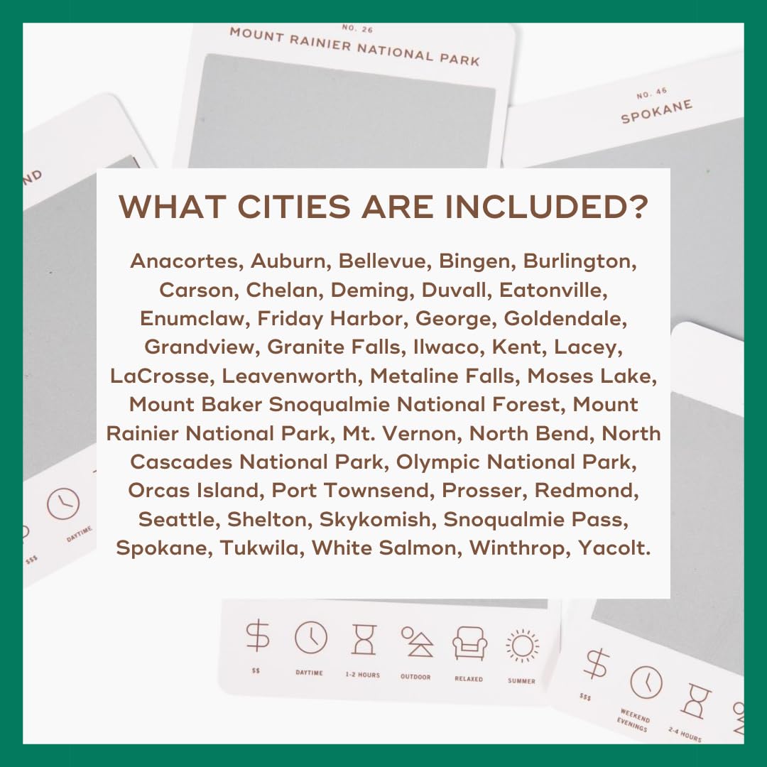 Reach International Outfitters Washington Adventure Bucket List – 50 Scratch-Off Cards for Outdoor Activities & Road Trips