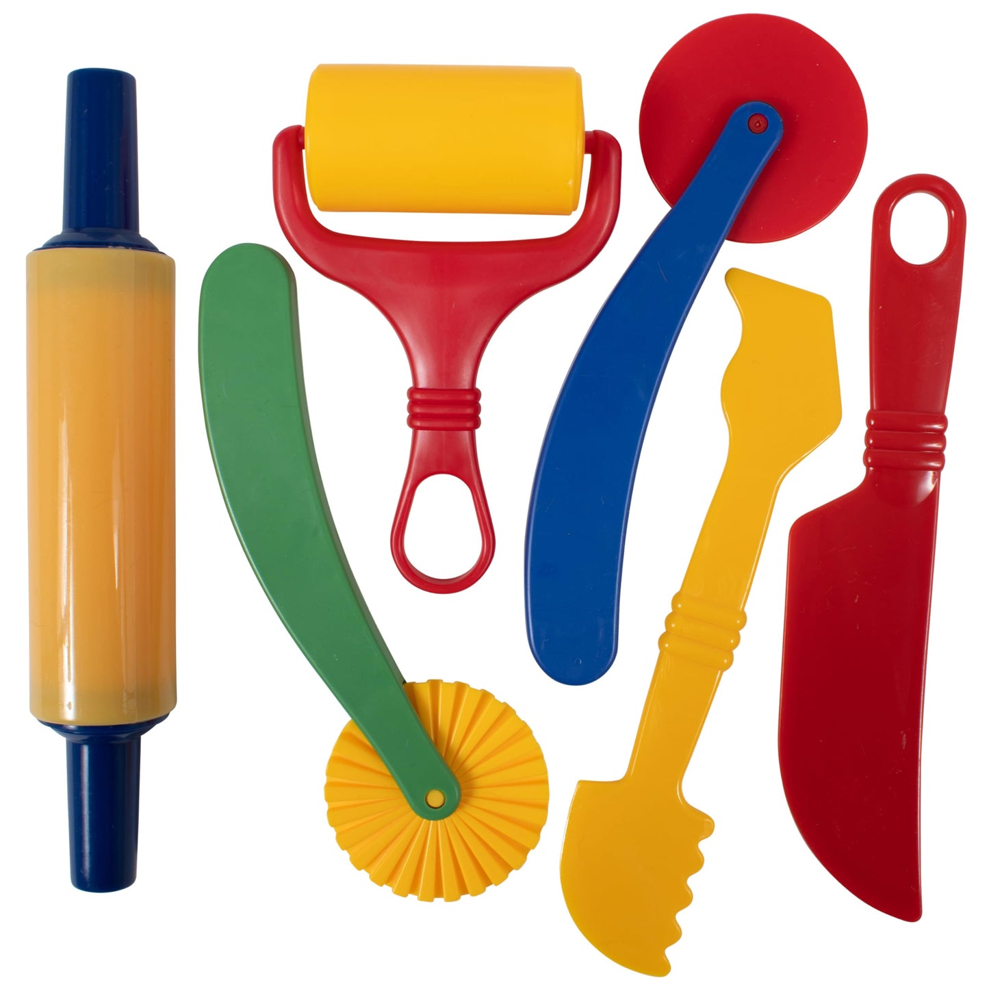 READY 2 LEARN Dough Tools Set (6) – Roll, Cut, Mold & Flatten for Toddler Crafts