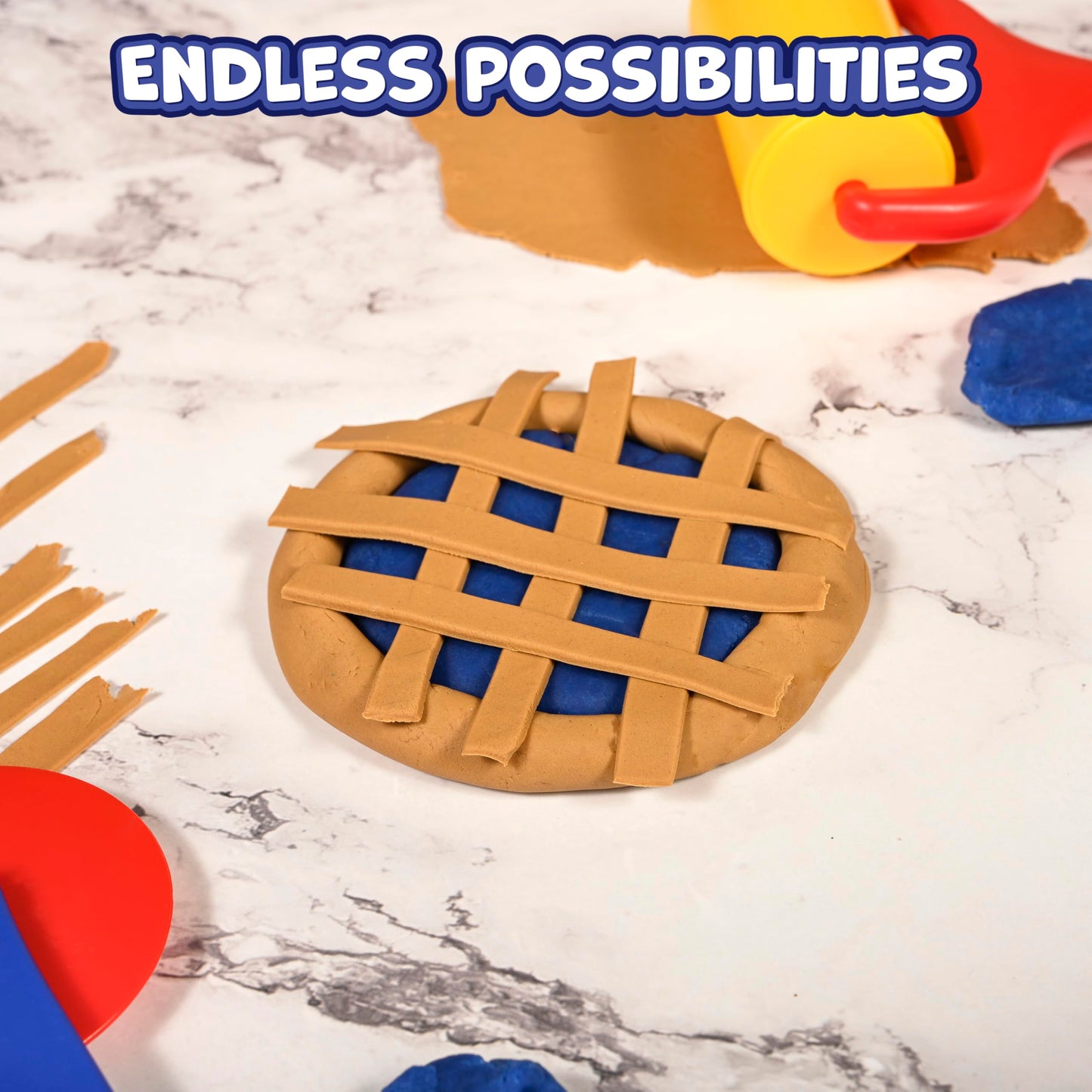 READY 2 LEARN Dough Tools Set (6) – Roll, Cut, Mold & Flatten for Toddler Crafts