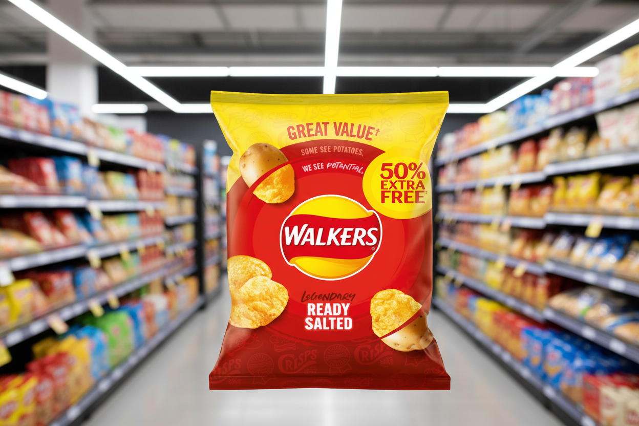 32 x Walkers Classically Ready Salted 32.5G + 50% Extra