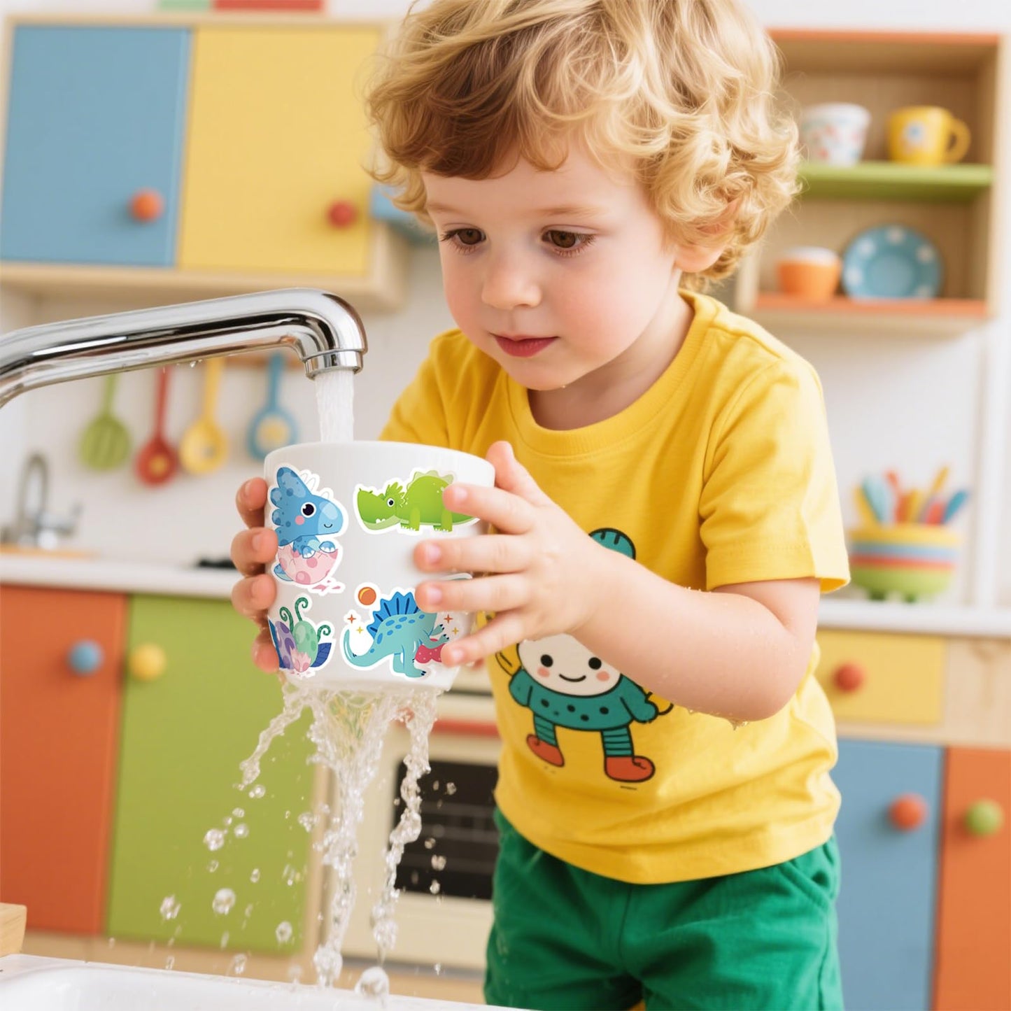 Reaeon 100 PC Cute Dinosaur Stickers for Kids – Waterproof Vinyl for Water Bottles and Laptops