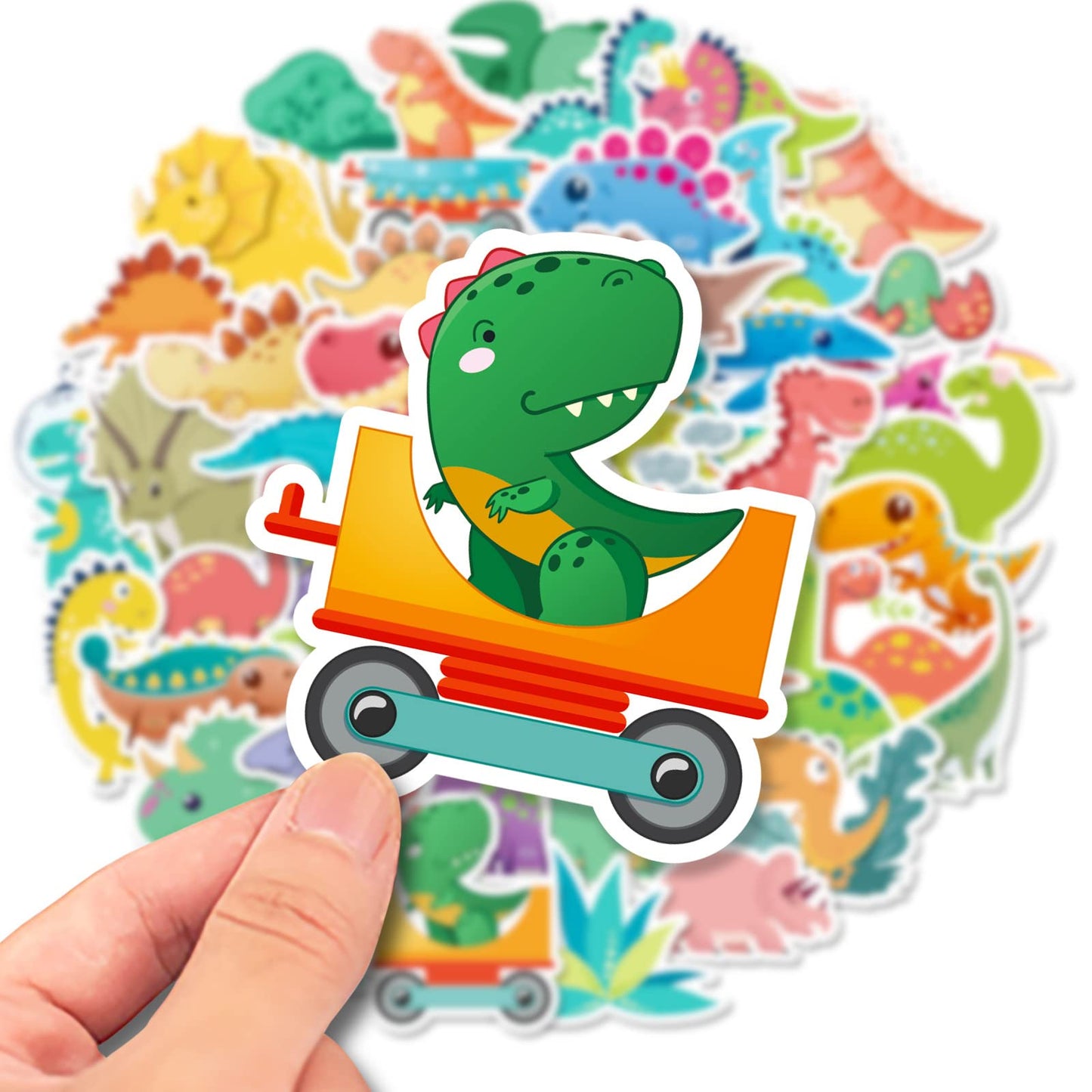Reaeon 100 PC Cute Dinosaur Stickers for Kids – Waterproof Vinyl for Water Bottles and Laptops