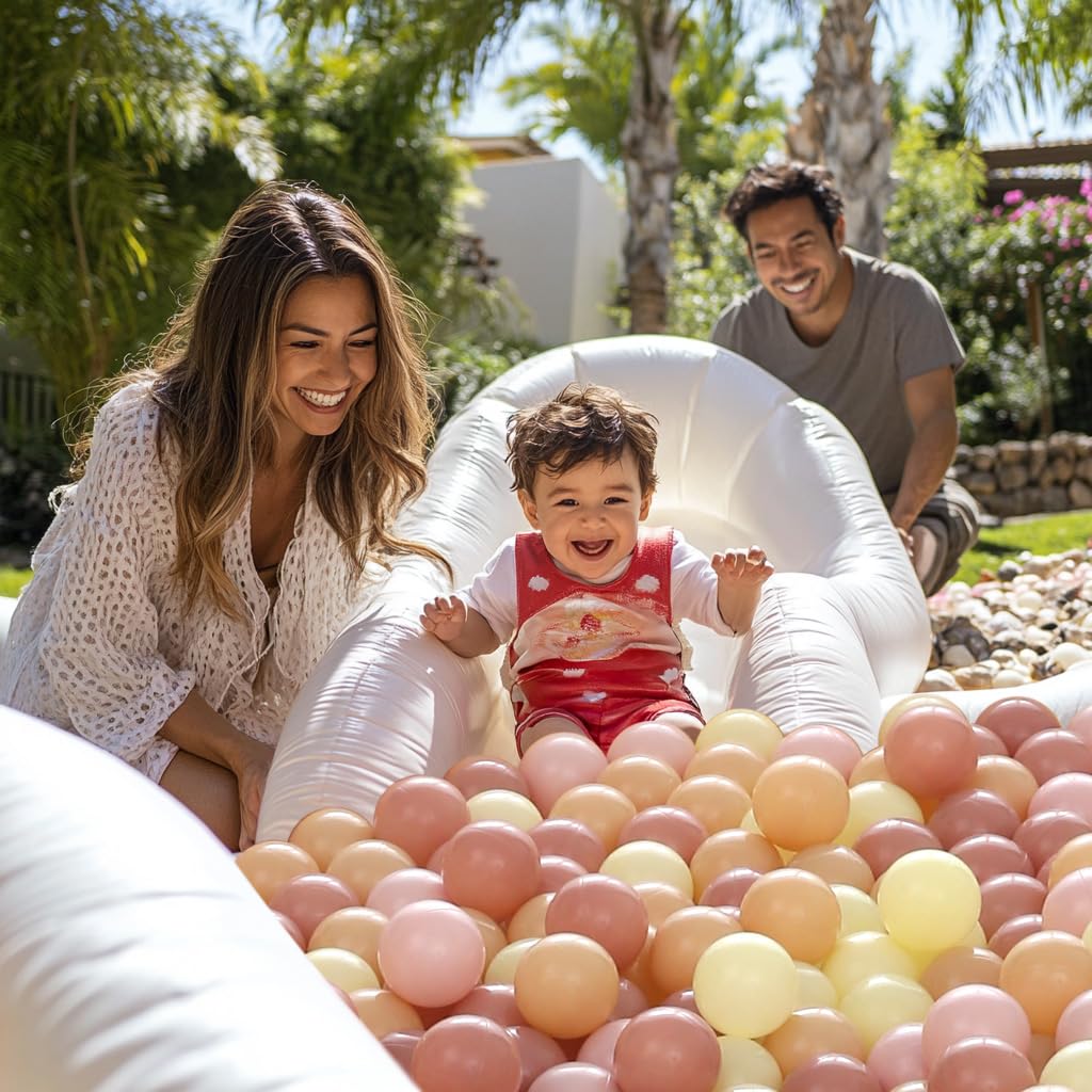 Realhaha Ball Pit Balls - 200 Safe Pink & Yellow Plastic Balls for Ball Pits, Pools & Play