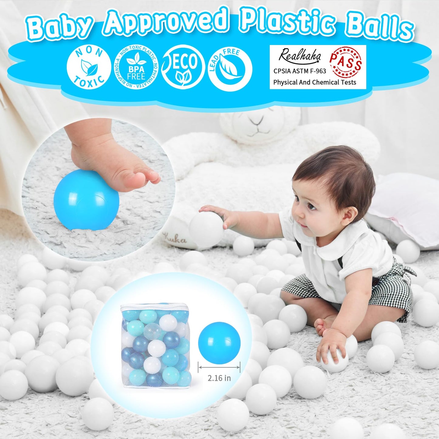 Realhaha Ball Pit Balls – 100 Play Balls for Baby & Kids Play