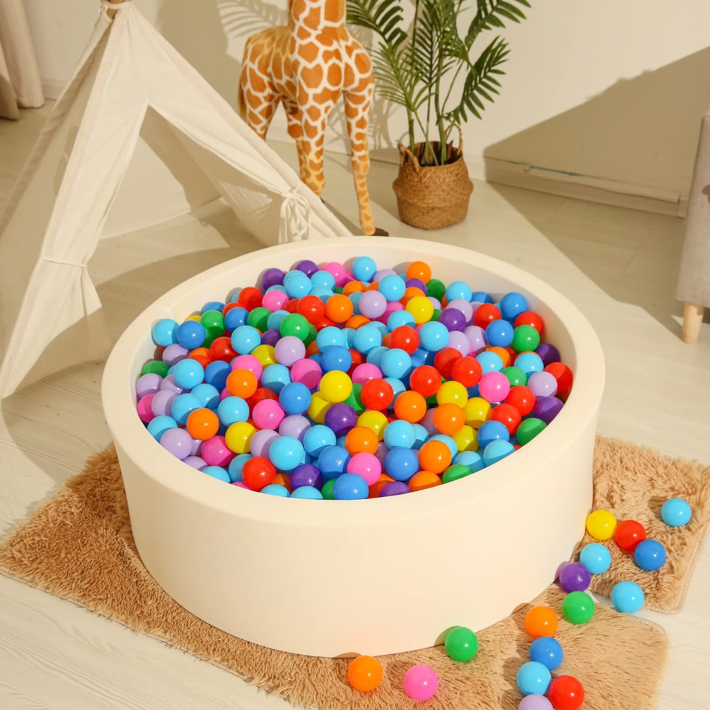 Realhaha Ball Pit Balls – 100 Safe 2.16-inch Plastic Balls for Babies, Toddlers & Kids
