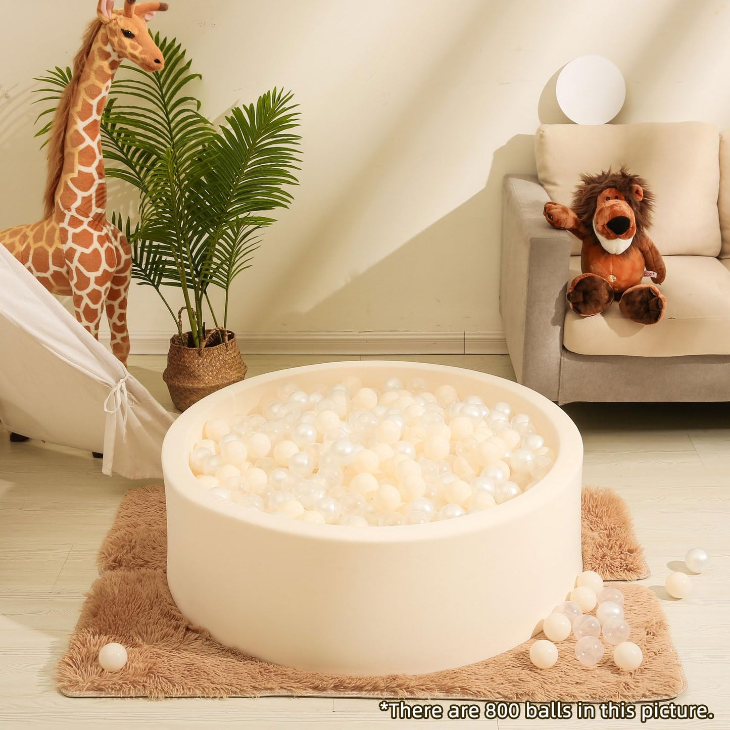 Realhaha Ball Pit Balls – 100 Safe Plastic Balls for Baby Play (Beige)
