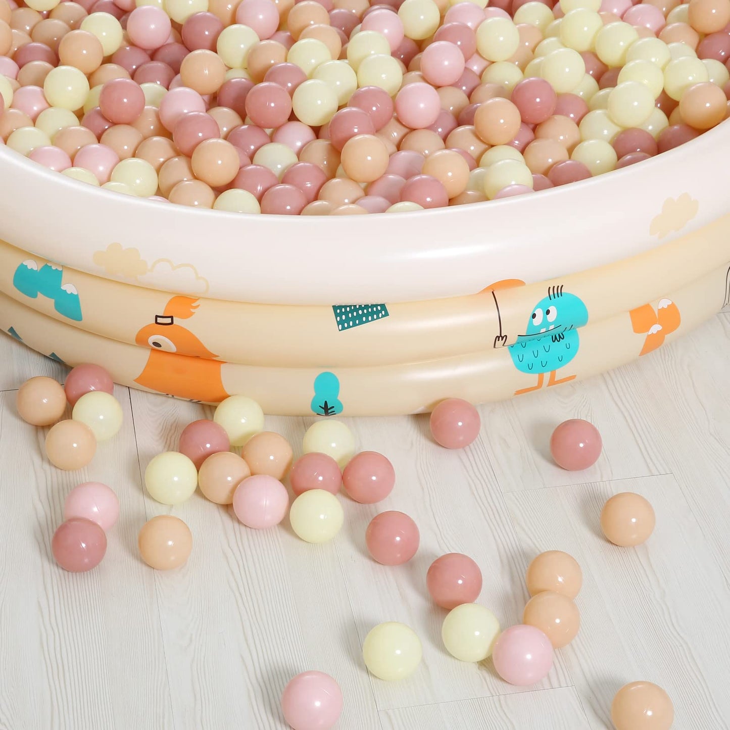 Realhaha Ball Pit Balls – 100 Safe Play Balls for Babies & Kids (Pink & Yellow)