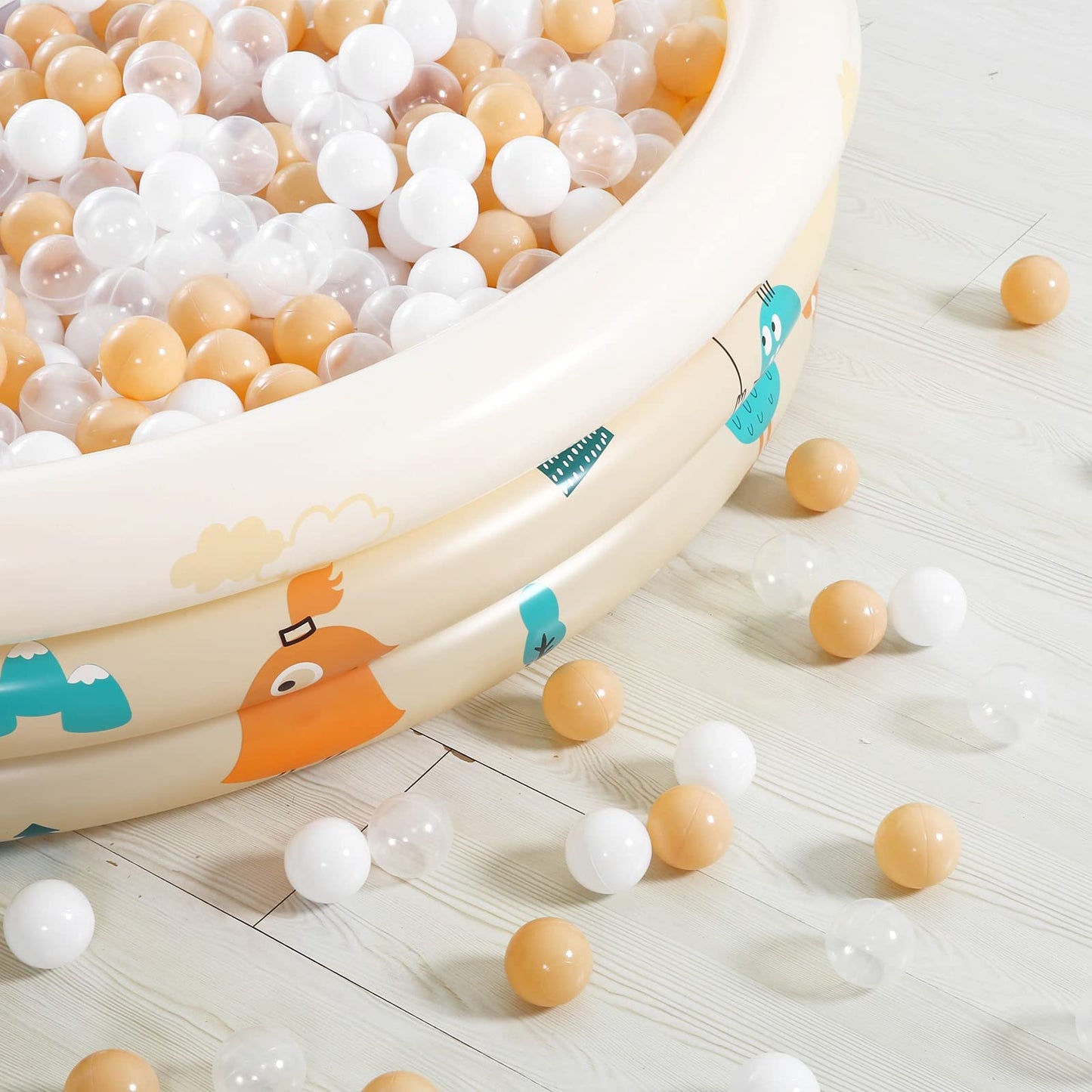 Realhaha Ball Pit Balls – 100 Safe Play Balls for Ball Pits (Milktea White)
