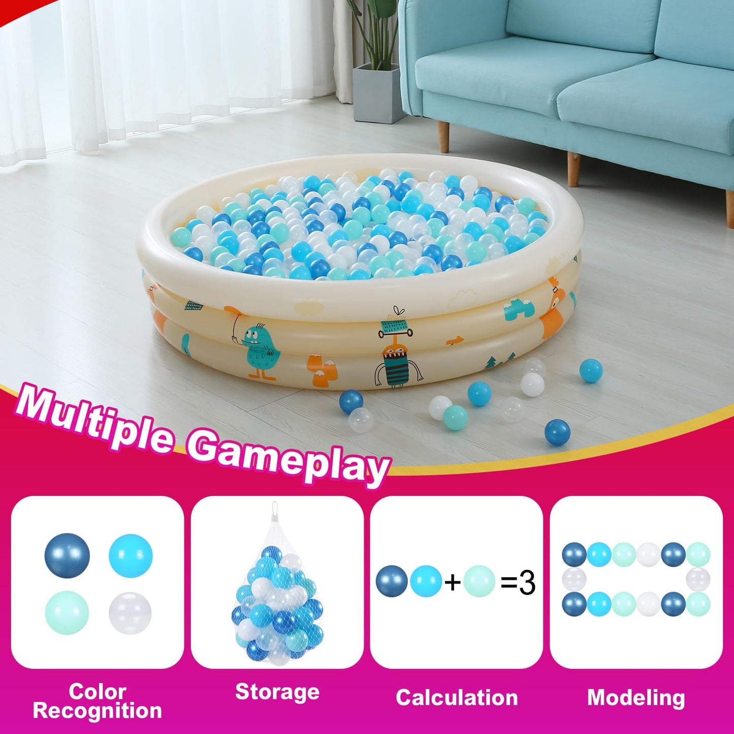 Realhaha Ball Pit Balls – 100 Play Balls for Baby & Kids Play