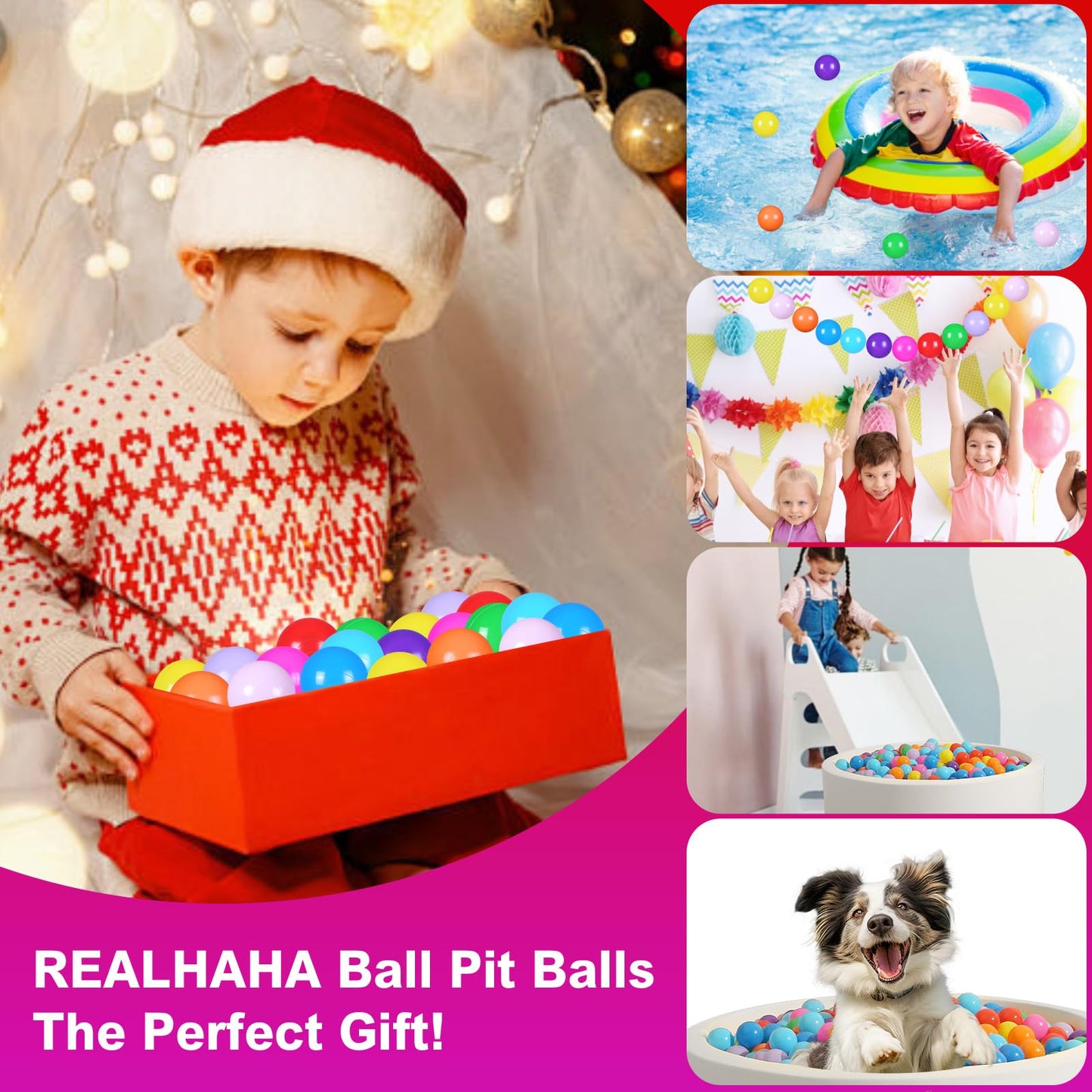 Realhaha Ball Pit Balls – 100 Safe 2.16-inch Plastic Balls for Babies, Toddlers & Kids