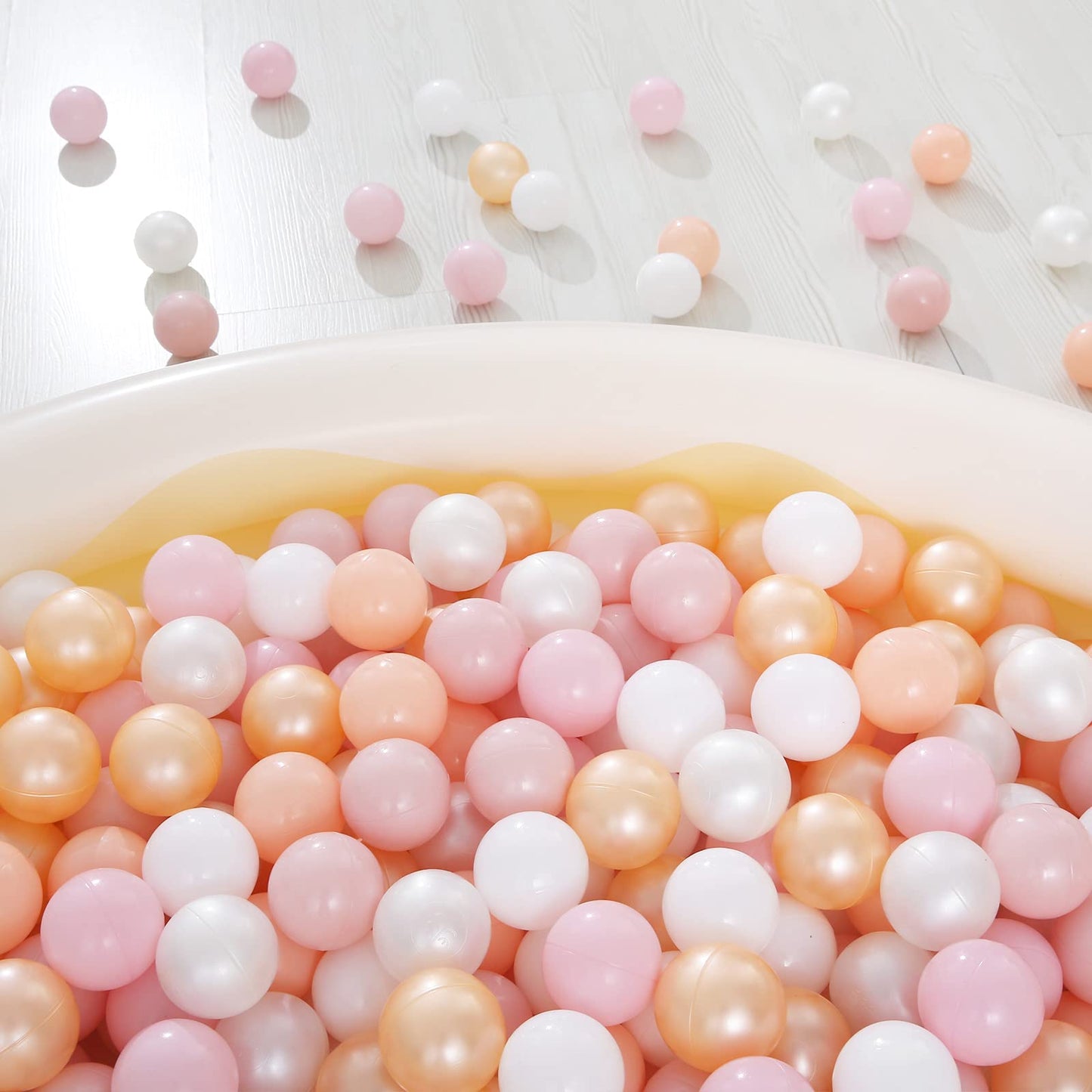 Realhaha Ball Pit Balls 200-Piece Set - Pink & White Safe Baby Play