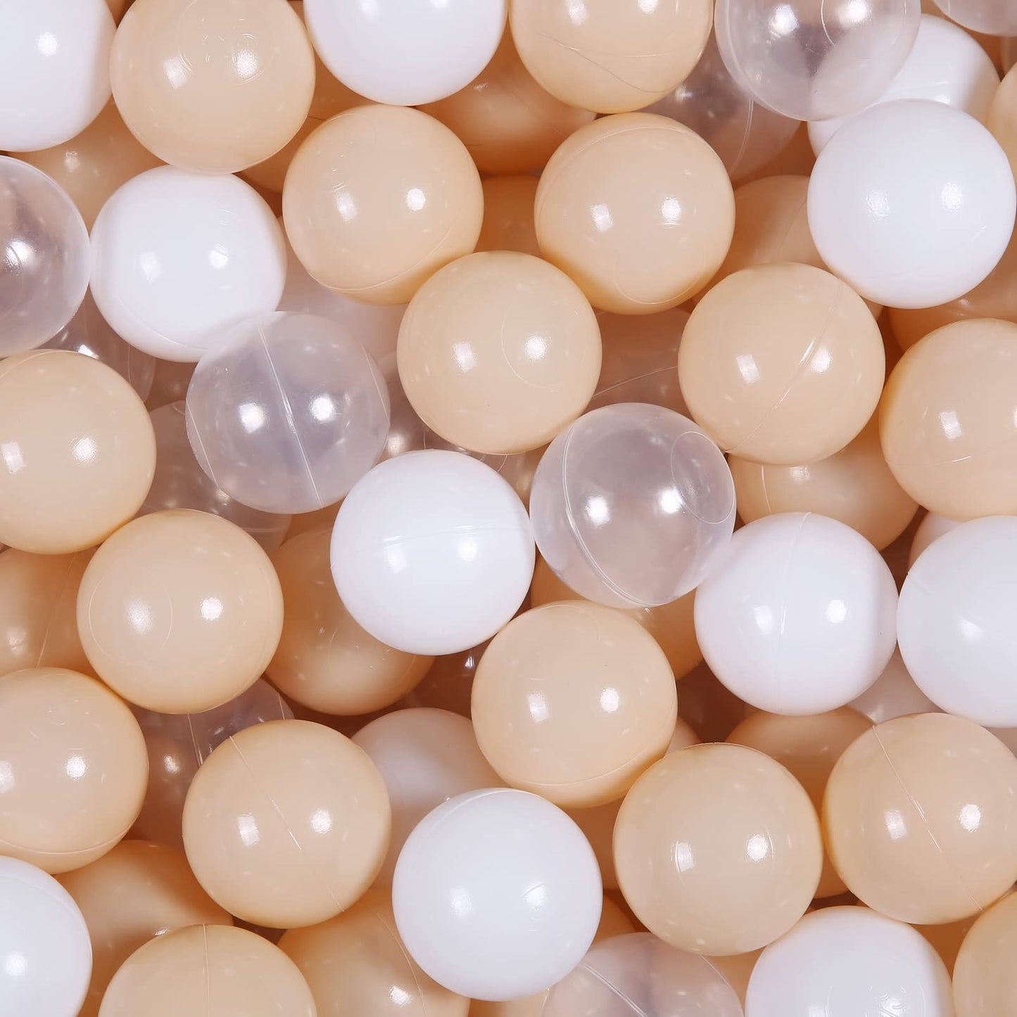 Realhaha Ball Pit Balls – 100 Safe Play Balls for Ball Pits (Milktea White)