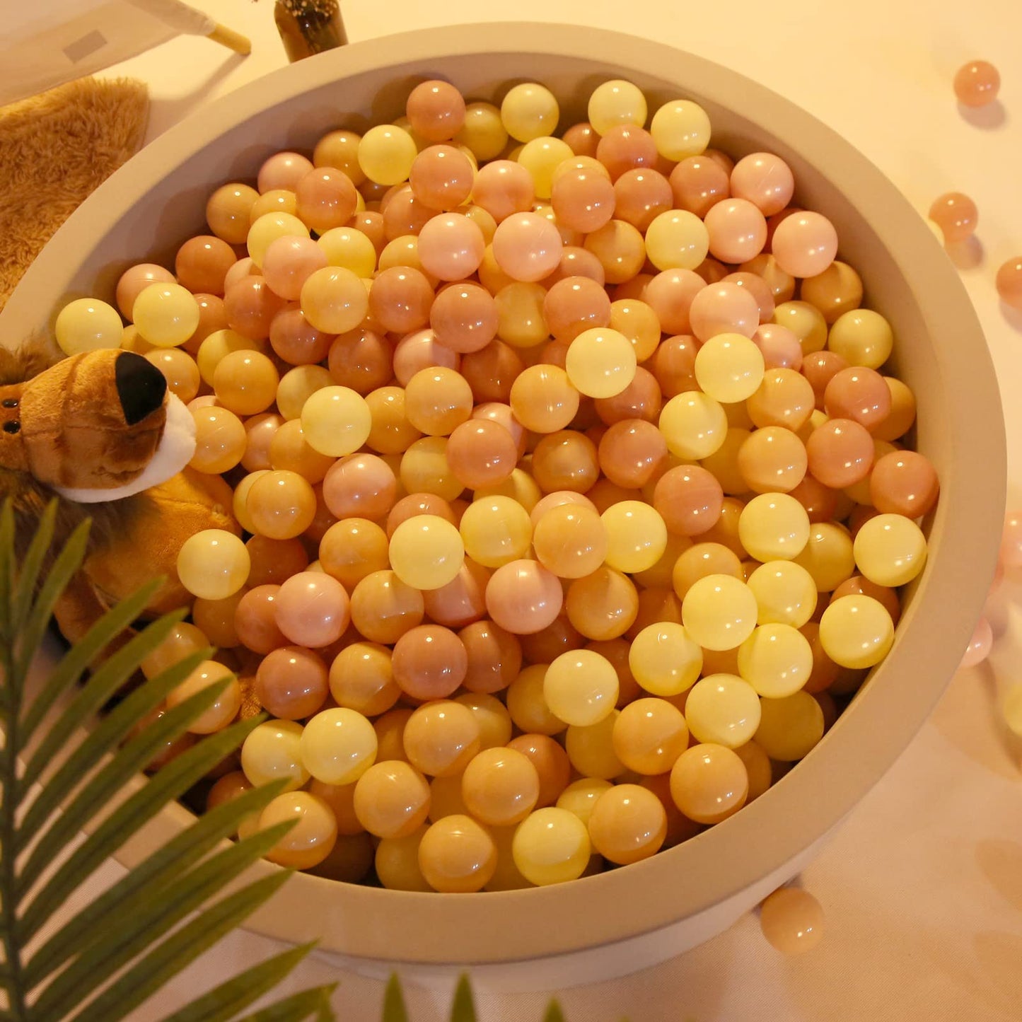 Realhaha Ball Pit Balls – 100 Safe Play Balls for Babies & Kids (Pink & Yellow)
