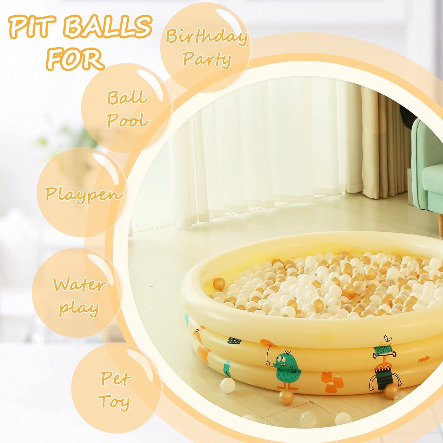 Realhaha Ball Pit Balls – 100 Play Balls for Safe Baby and Toddler Fun