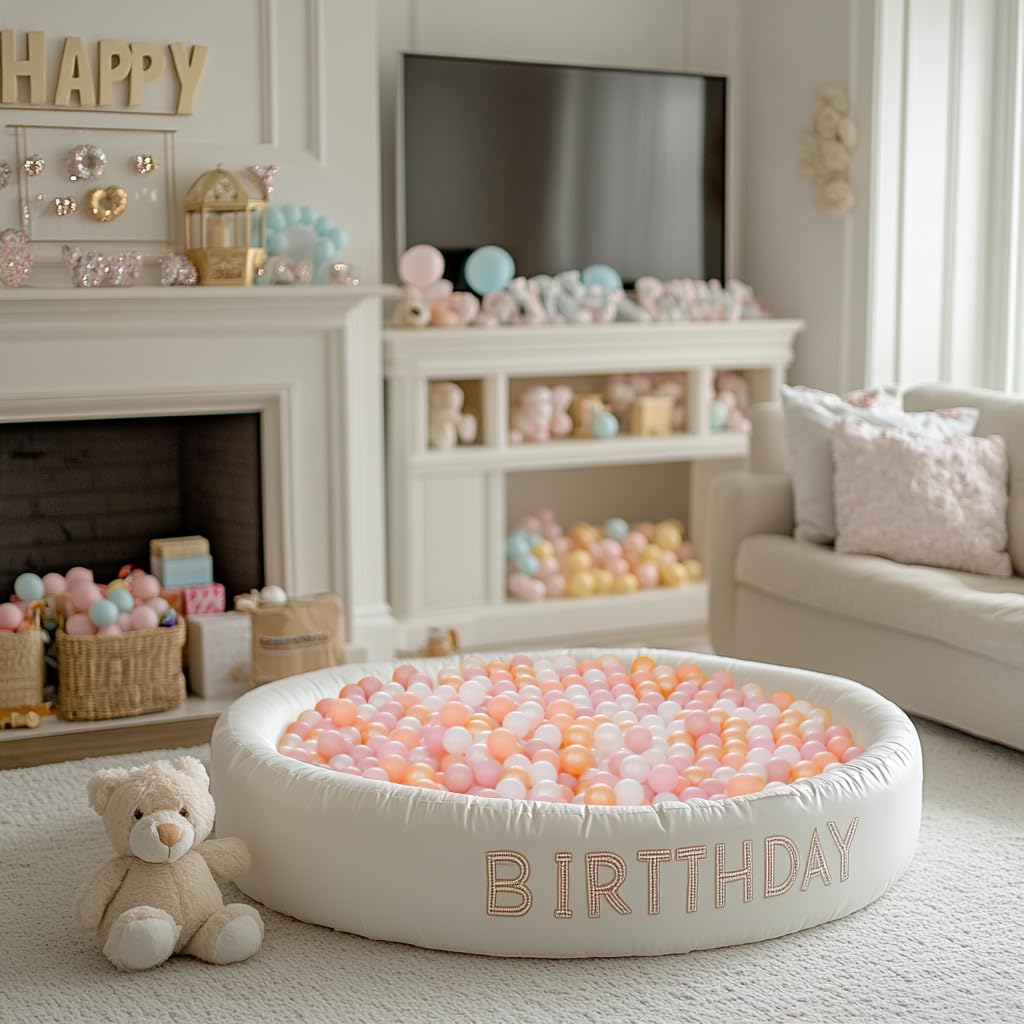 Realhaha Ball Pit Balls 200-Piece Set - Pink & White Safe Baby Play
