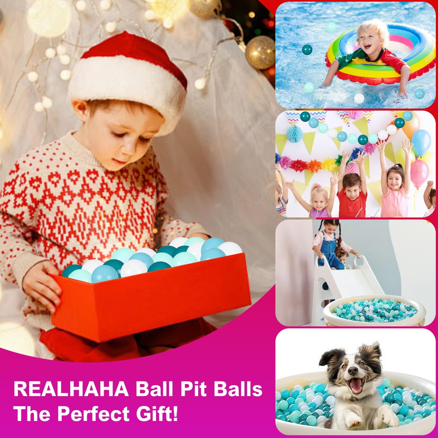 Realhaha Ball Pit Balls 100-Pack – Green & White Safe Plastic Balls for Babies & Kids