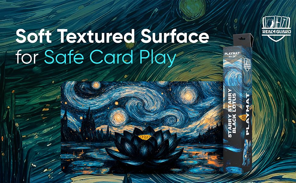 Realm Guard - 14x24 TCG/MTG Playmat (Starry Starry Black Lotus)