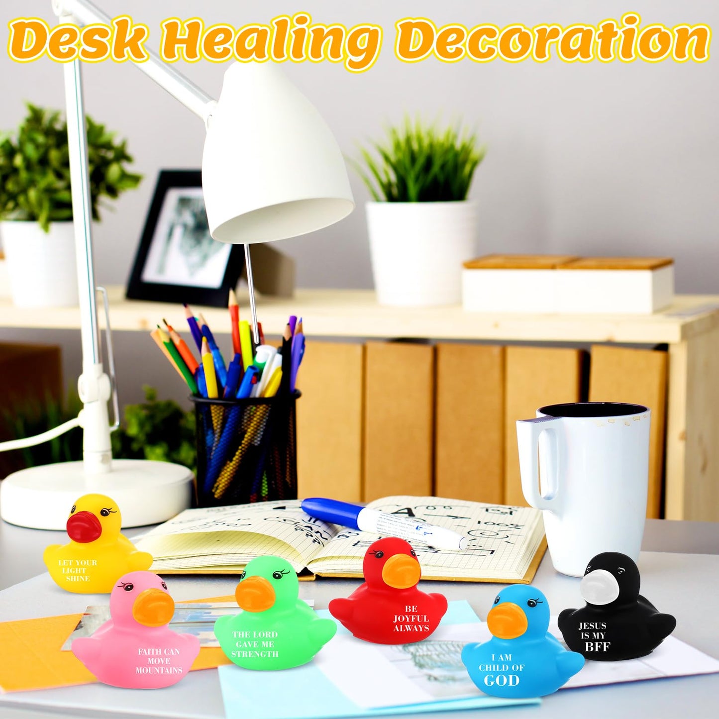Realspring 180 Pcs Jesus Loves You Rubber Ducks – Easter Christian Rubber Duck Set for Church, Party, Classroom (Colorful)
