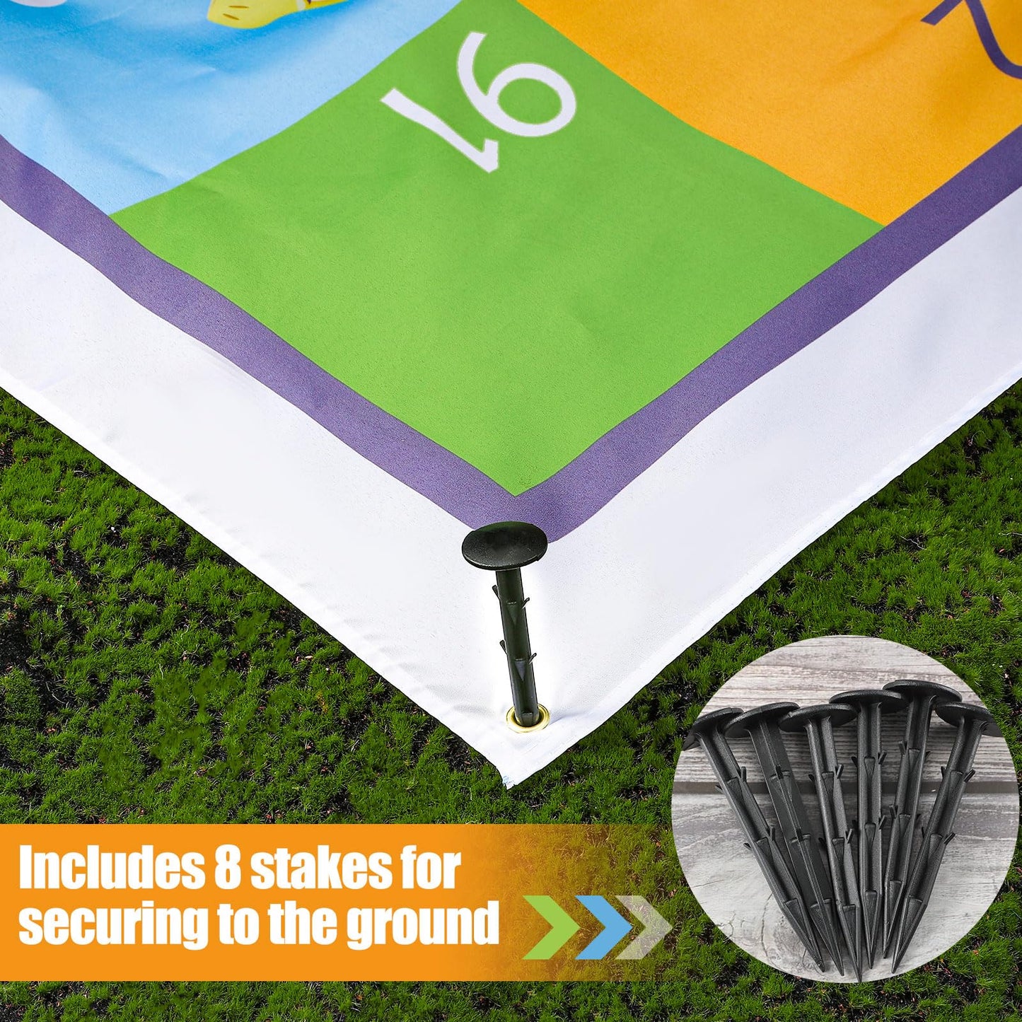 Realspring 9.8 ft Giant Snakes and Ladders Mat – Indoor & Outdoor Family Game