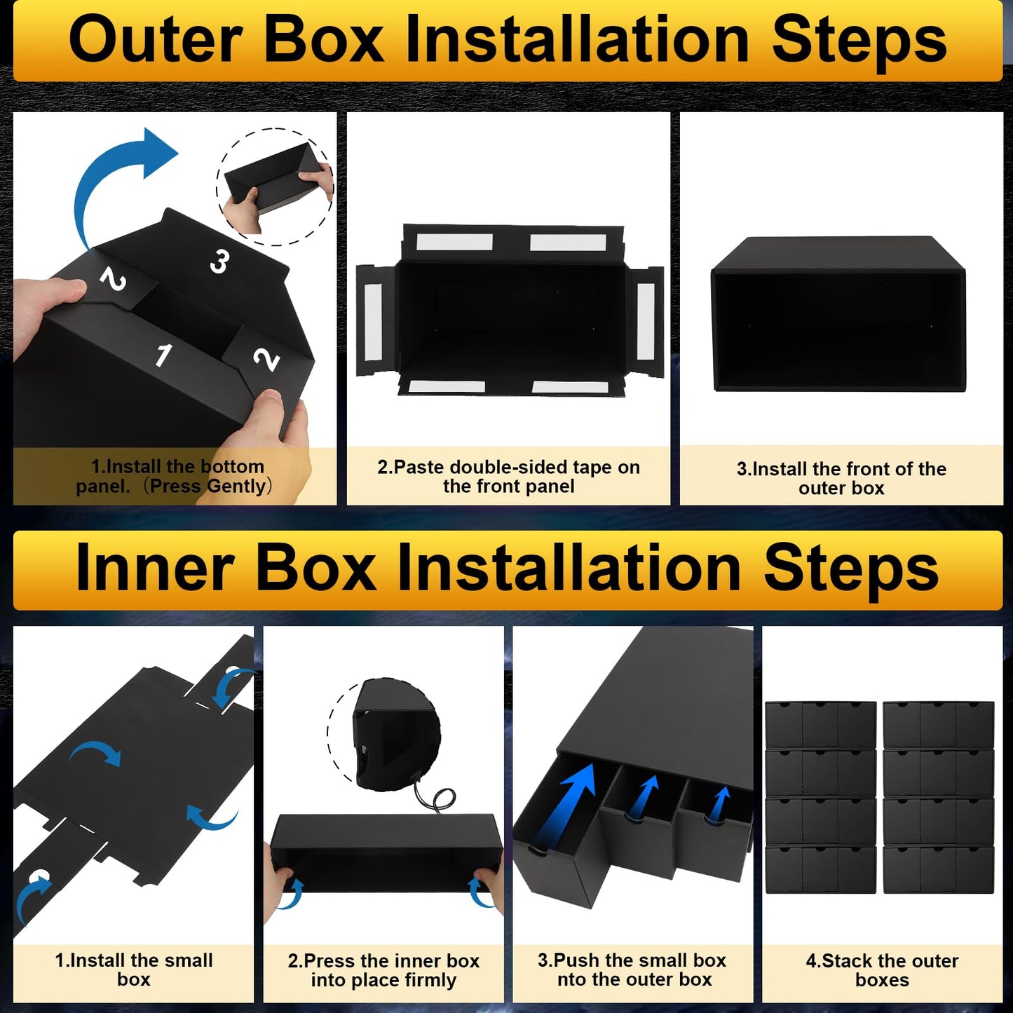 REAQUE Toploader Storage Box – 2600+ Toploaders Capacity, 72 Dividers, 3 Labels, 5 Tapes