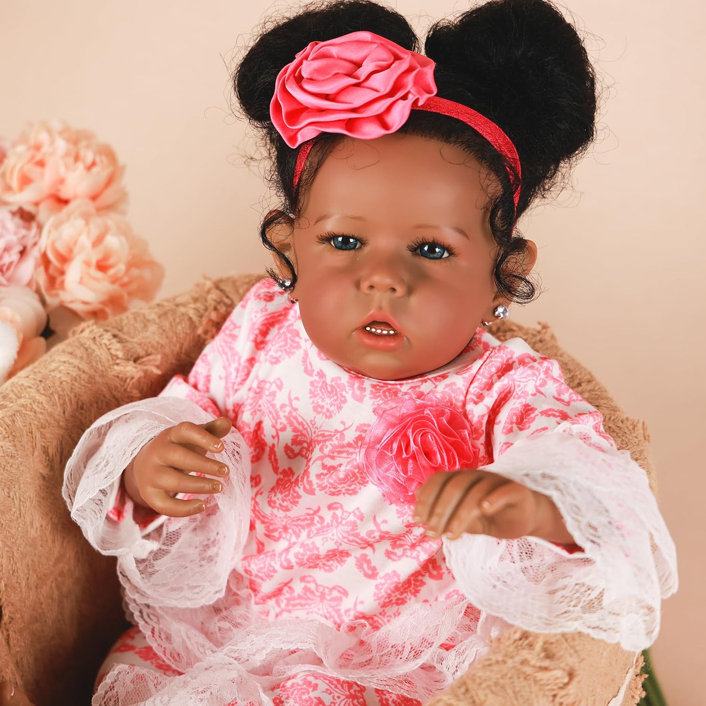 Rebornova 20-Inch Black Girl Reborn Baby Doll – Realistic African American Newborn