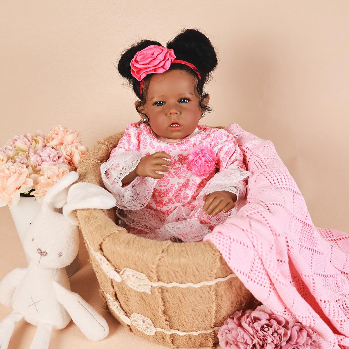 Rebornova 20-Inch Black Girl Reborn Baby Doll – Realistic African American Newborn