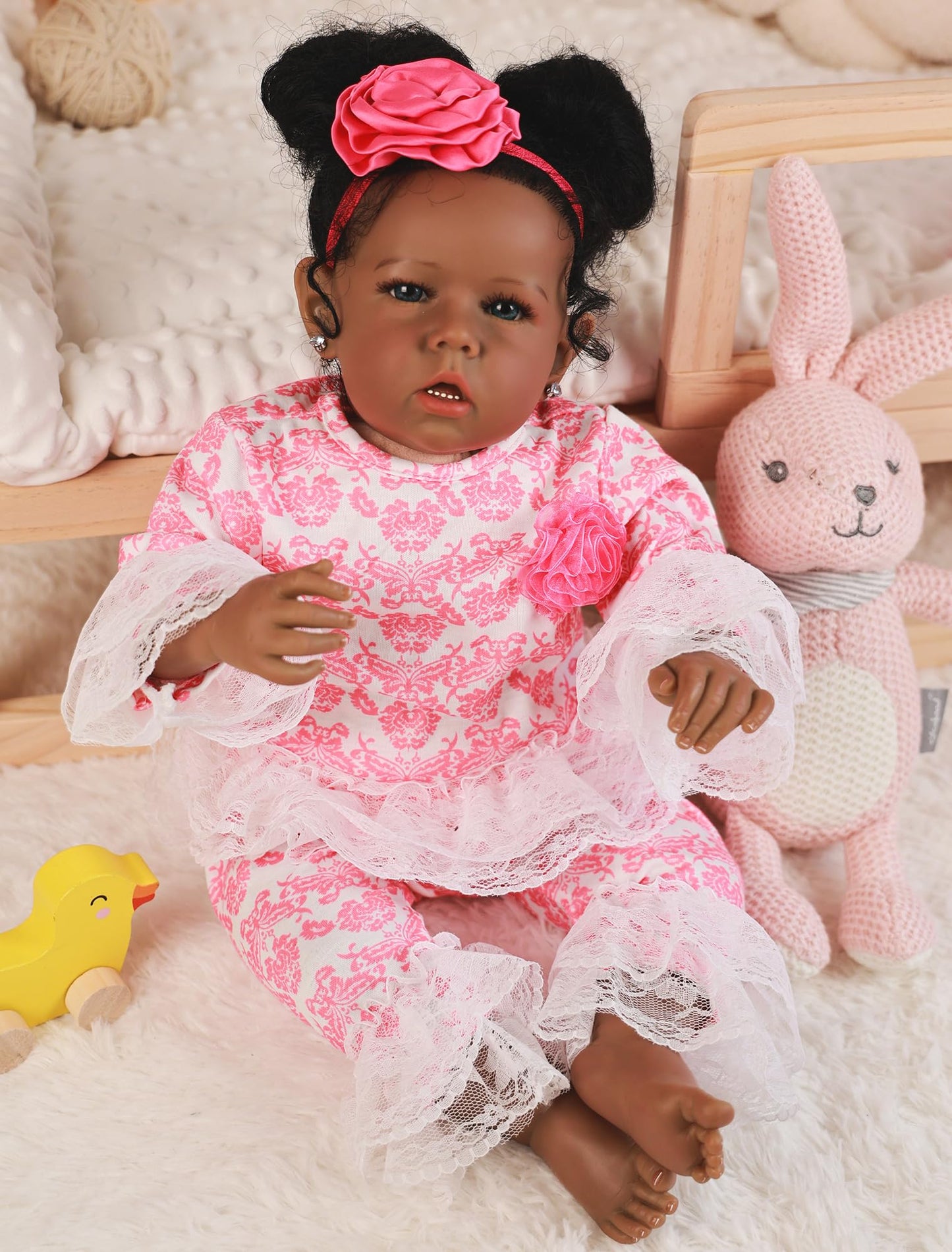 Rebornova 20-Inch Black Girl Reborn Baby Doll – Realistic African American Newborn